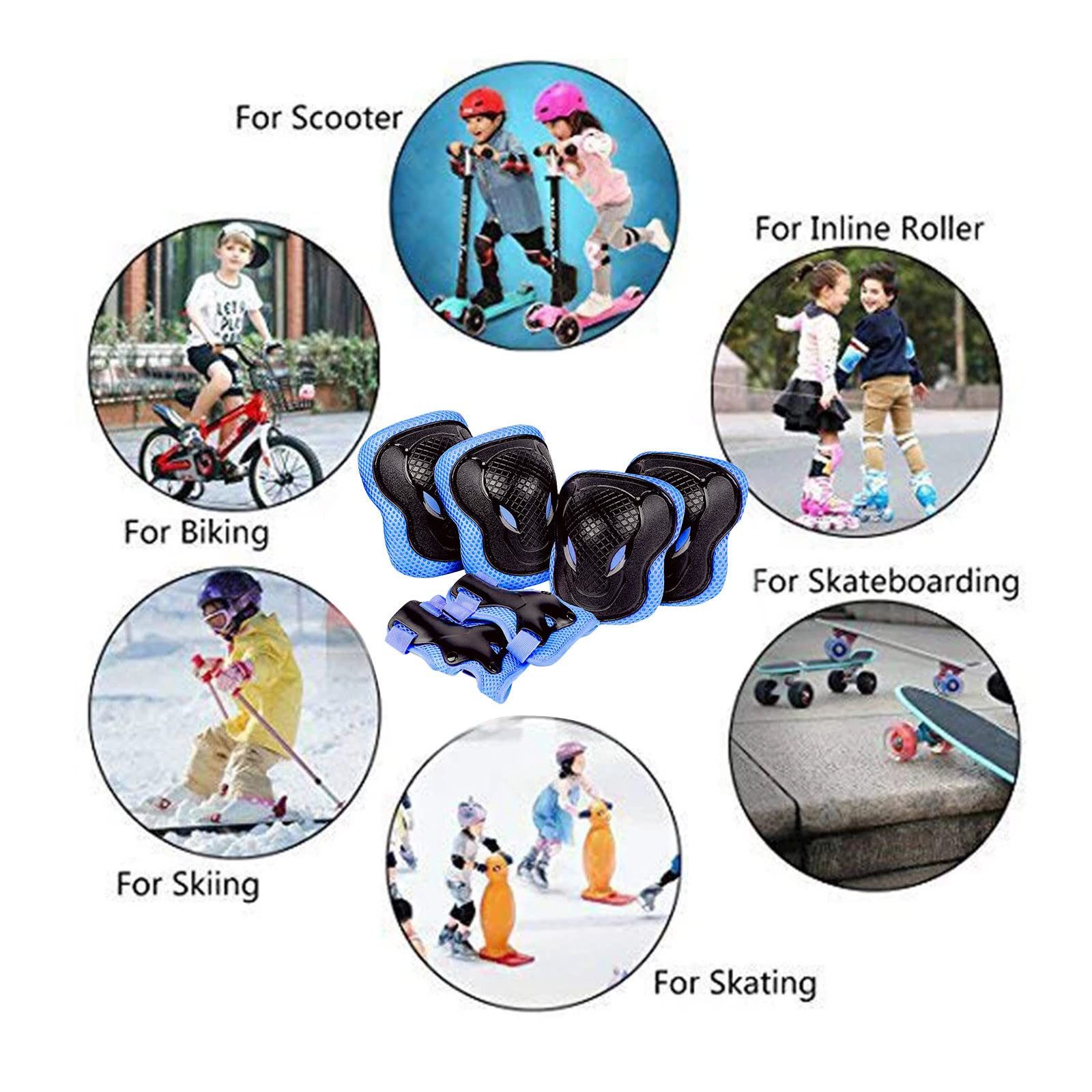 YI Protektoren-Set Kinder-Skibindungen, verstellbares Knie- und Ellbogenschutz-Set 6 in 1