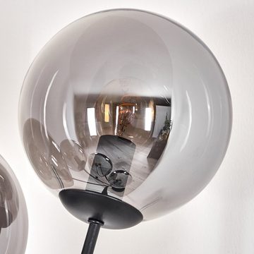 hofstein Stehlampe Stehlampe aus Metall/Glas in Schwarz/Rauchfarben, ohne Leuchtmittel, Leuchte mit Glasschirmen(15cm), Schalter, 5xE14, ohne Leuchtmittel