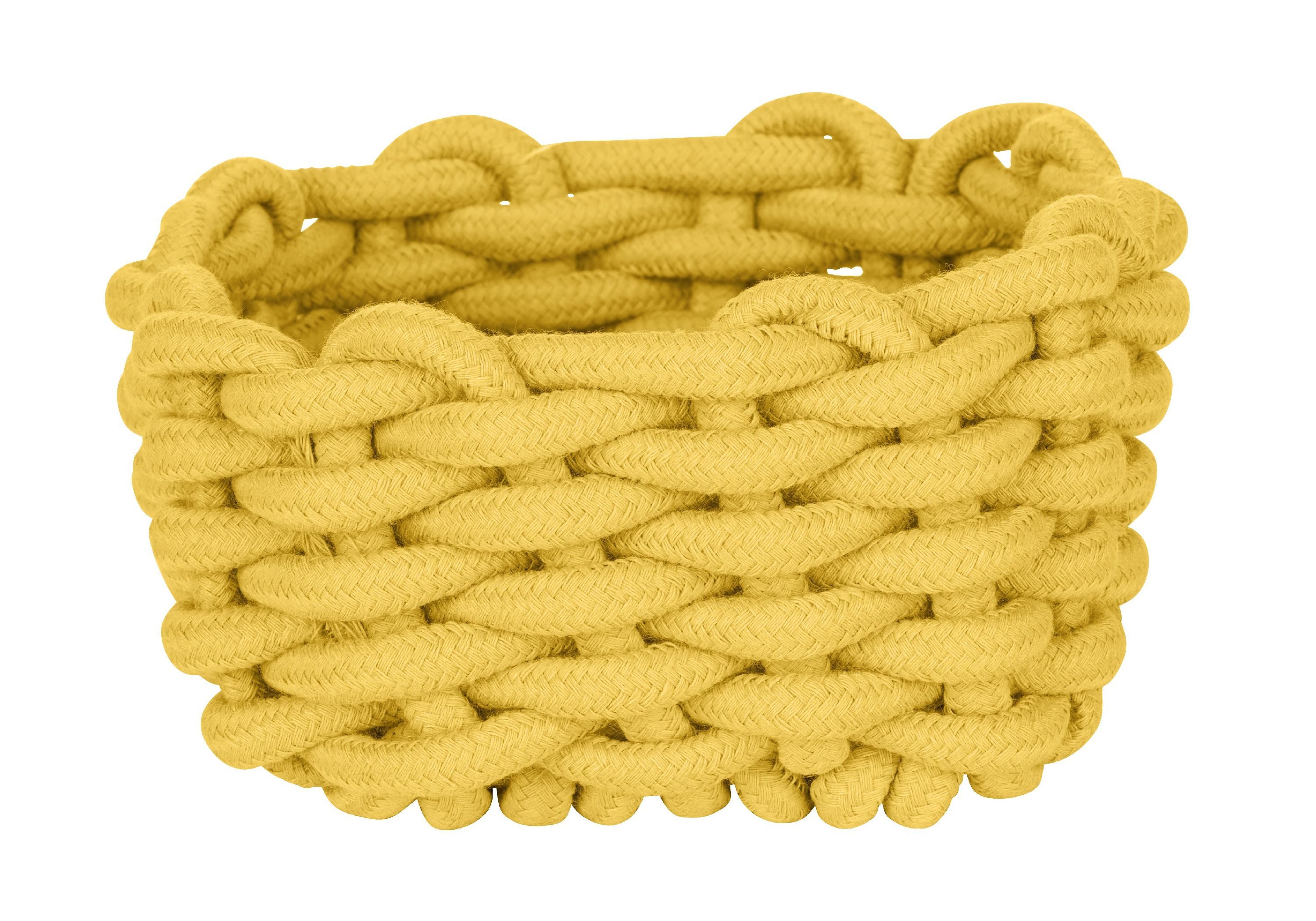 WENKO Aufbewahrungskorb WENKO Korb MELARA S LBH 16.50x16.50x7.50 cm gelb Einkaufskorb