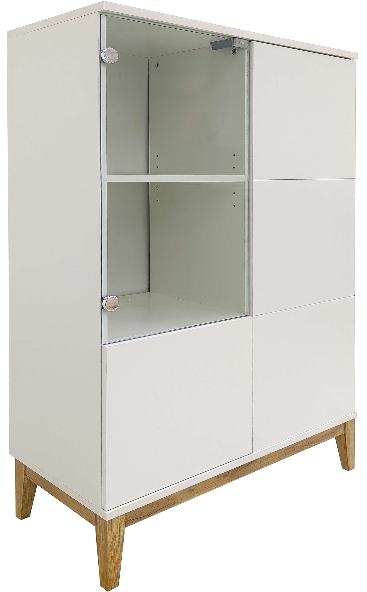 OTTO home Highboard Maryd, Kommode, Midischrank, m. Glas- u. Holztüren, Einlegeböden, Breite 80cm