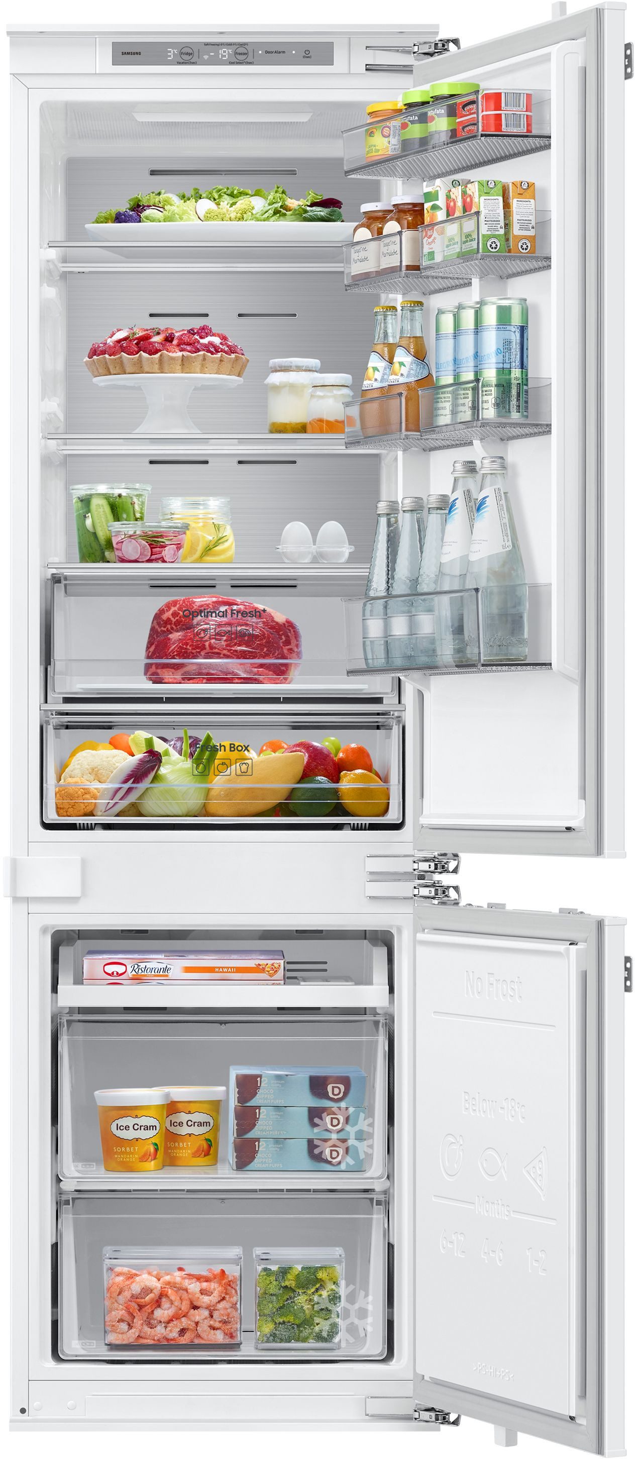 Samsung Einbaukühlgefrierkombination BRB8OF BRB80F26BDFO, 177,5 cm hoch, 54 cm breit, Twin Cooling Plusᵀᴹ ‑ Verlängert Frische und Geschmack