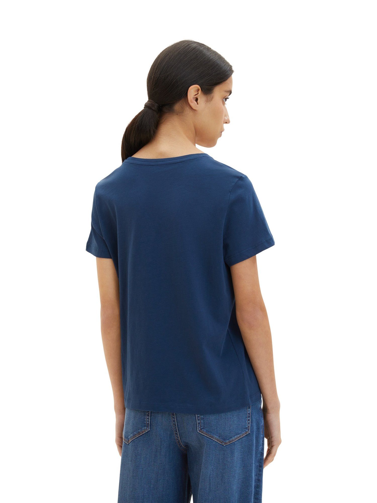TOM TAILOR T-Shirt T-Shirt Kurzarmshirt dunkelblau (1-tlg)