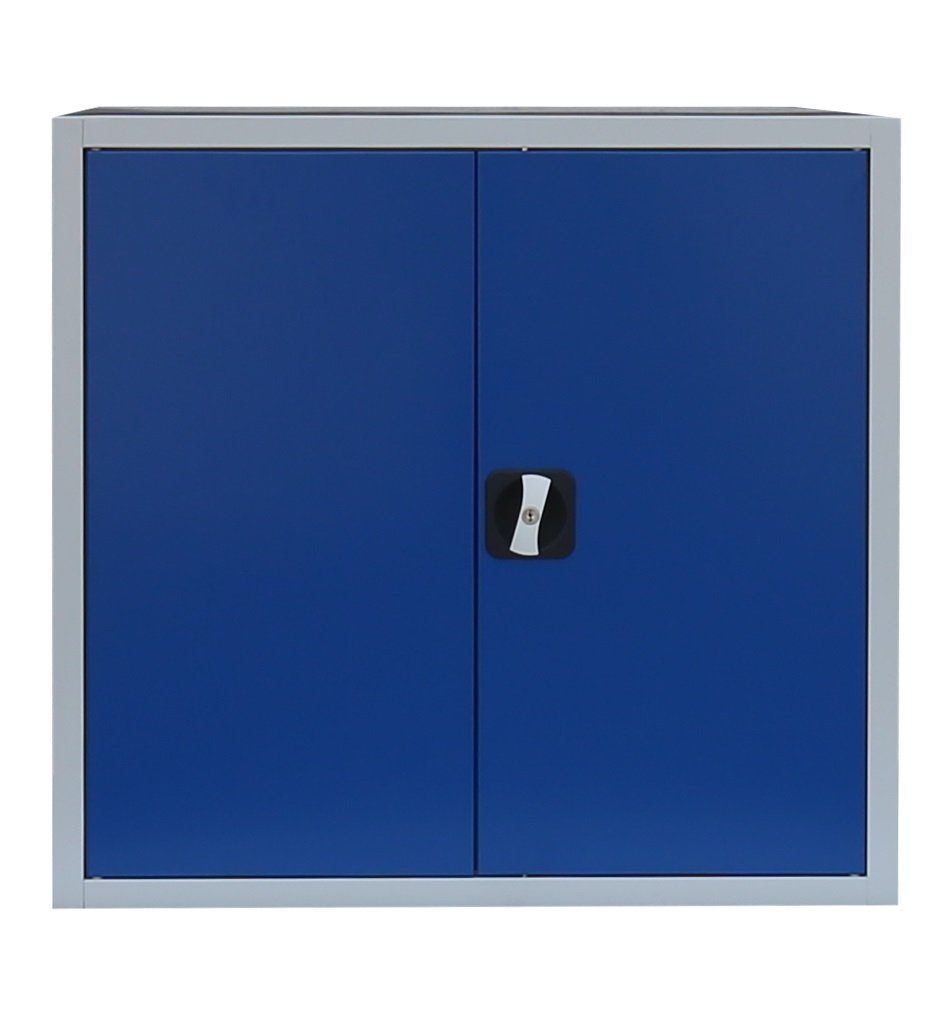 Steelboxx Mehrzweckschrank Aktenschrank (1-St) Enzianblau RAL notwendig 75x80x38,3cm Lichtgrau/ keine montiert, Sideboard 5010 Komplett Korpus: Lichtgrau 7035 Montage RAL Büroschrank | Türen