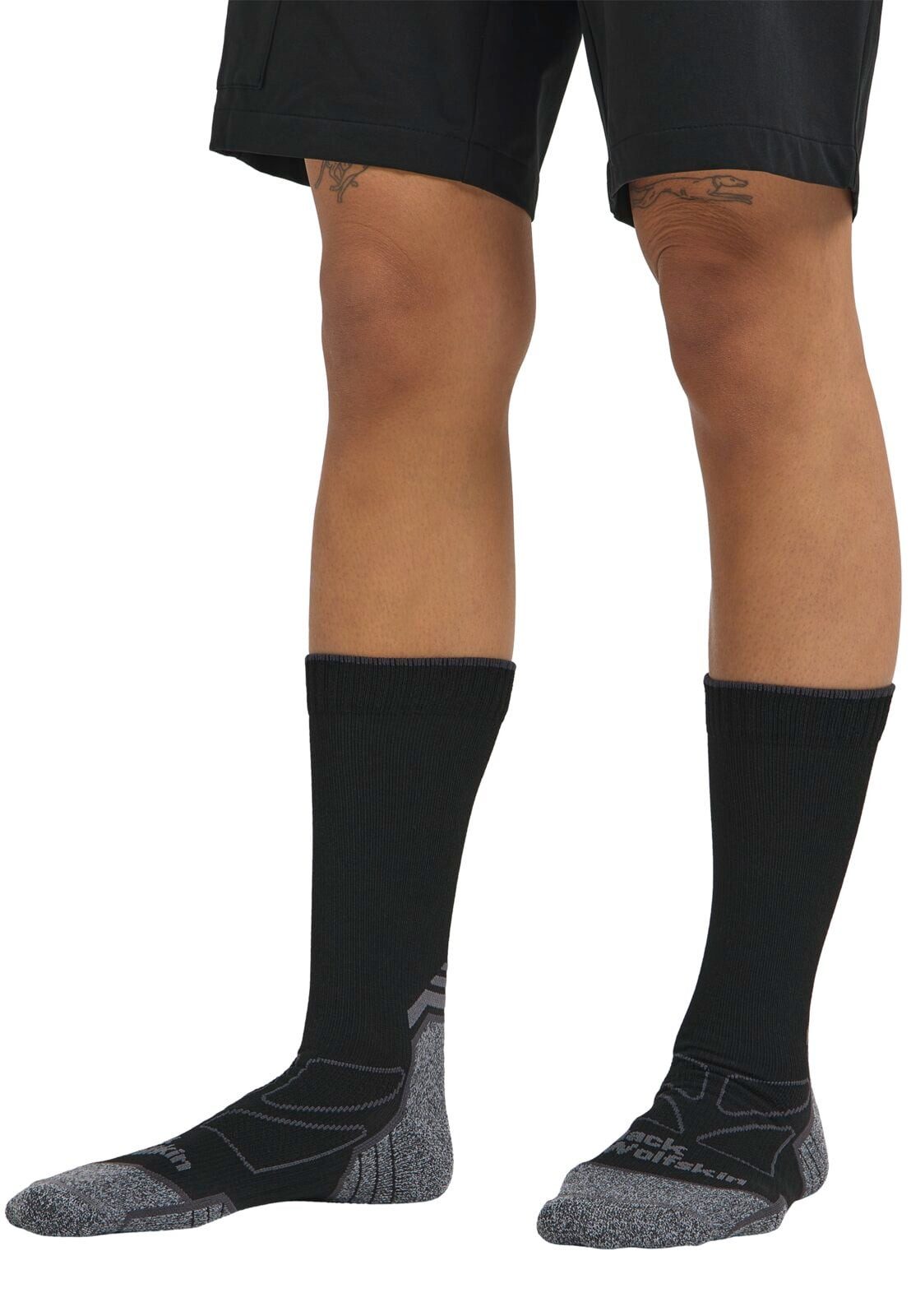 Jack Wolfskin Wandersocken Crew Vojo Light CL (geruchshemmend, schnelltrocknend) schwarz - 1 Paar