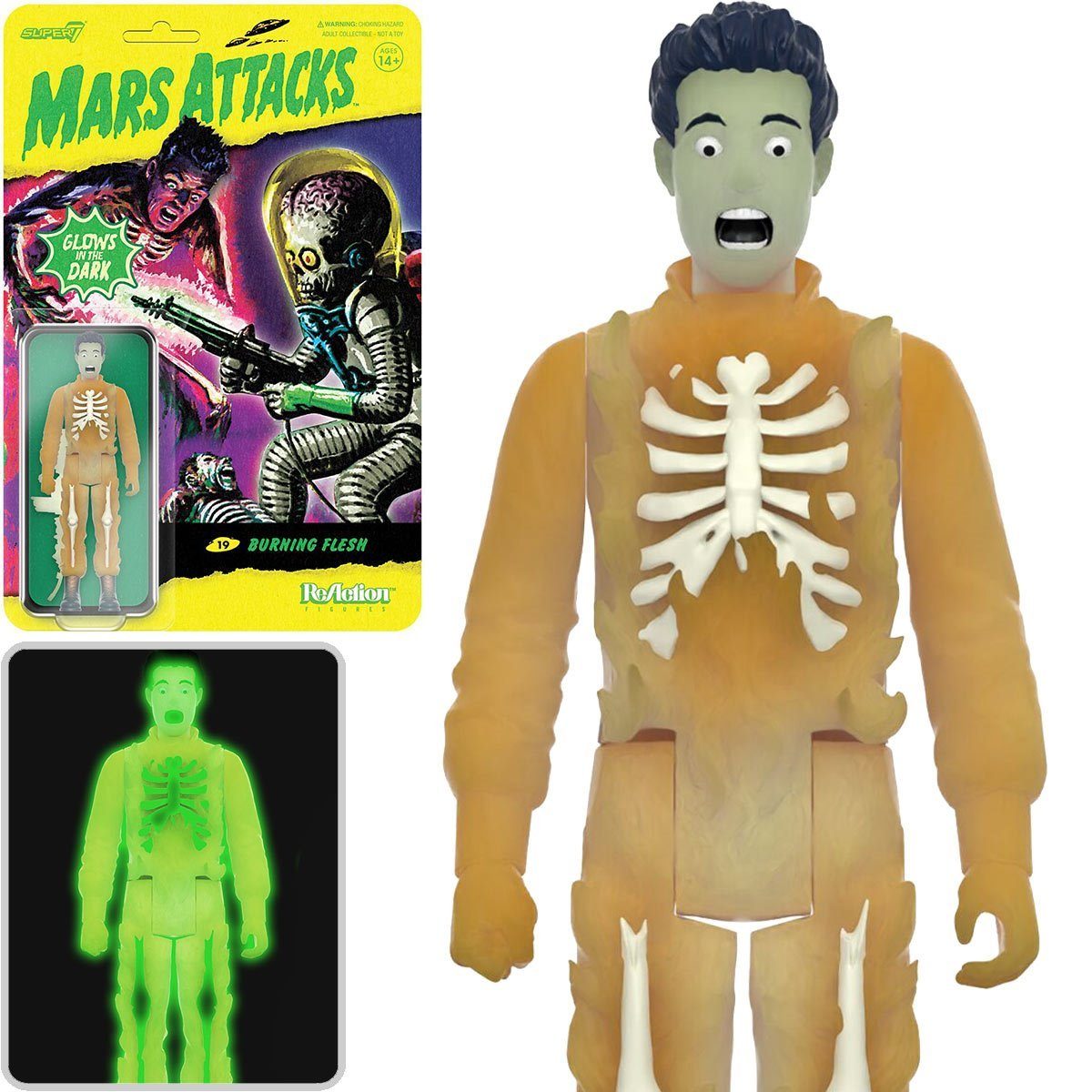 Actionfigur Mars Attacks Burning Flesh (Glow in the Dark) ReAction Actionfigur