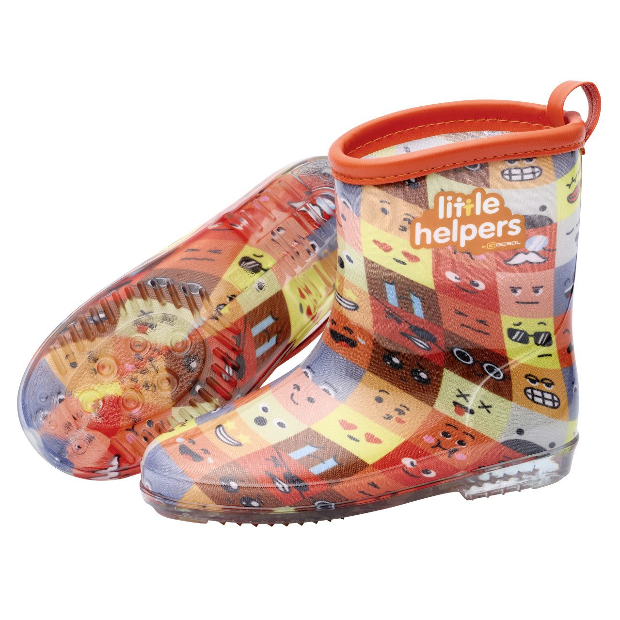 Gebol Gebol Gummistiefel Little Helpers Emoji orange Gummistiefel