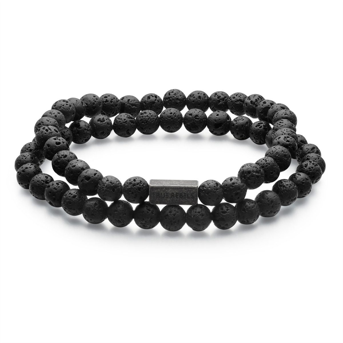 True Rebels Armband Set: TR307 (2-tlg), mit Lavastein