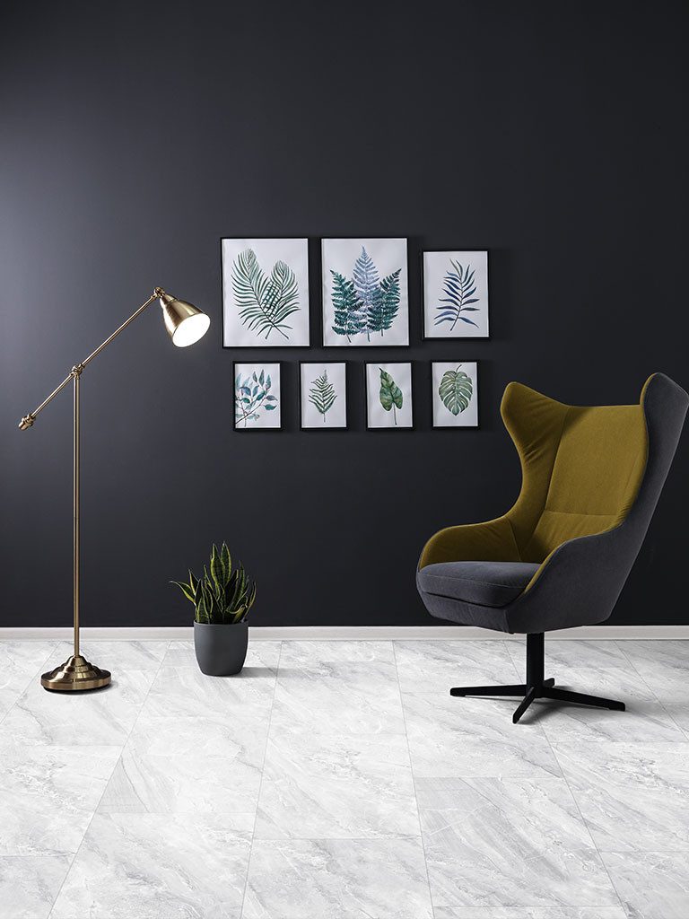 IKHEMalarka Vinylboden 2,341m² Design Vinylboden – Marmor-Optik, Integrierte Trittschalldämmung, Antistatisch & pflegeleicht