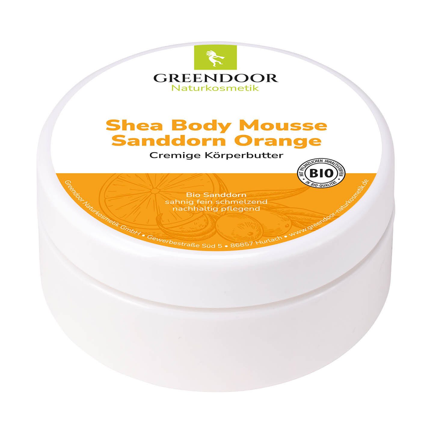 GREENDOOR Körperbalsam Shea Body Mousse Sanddorn Orange