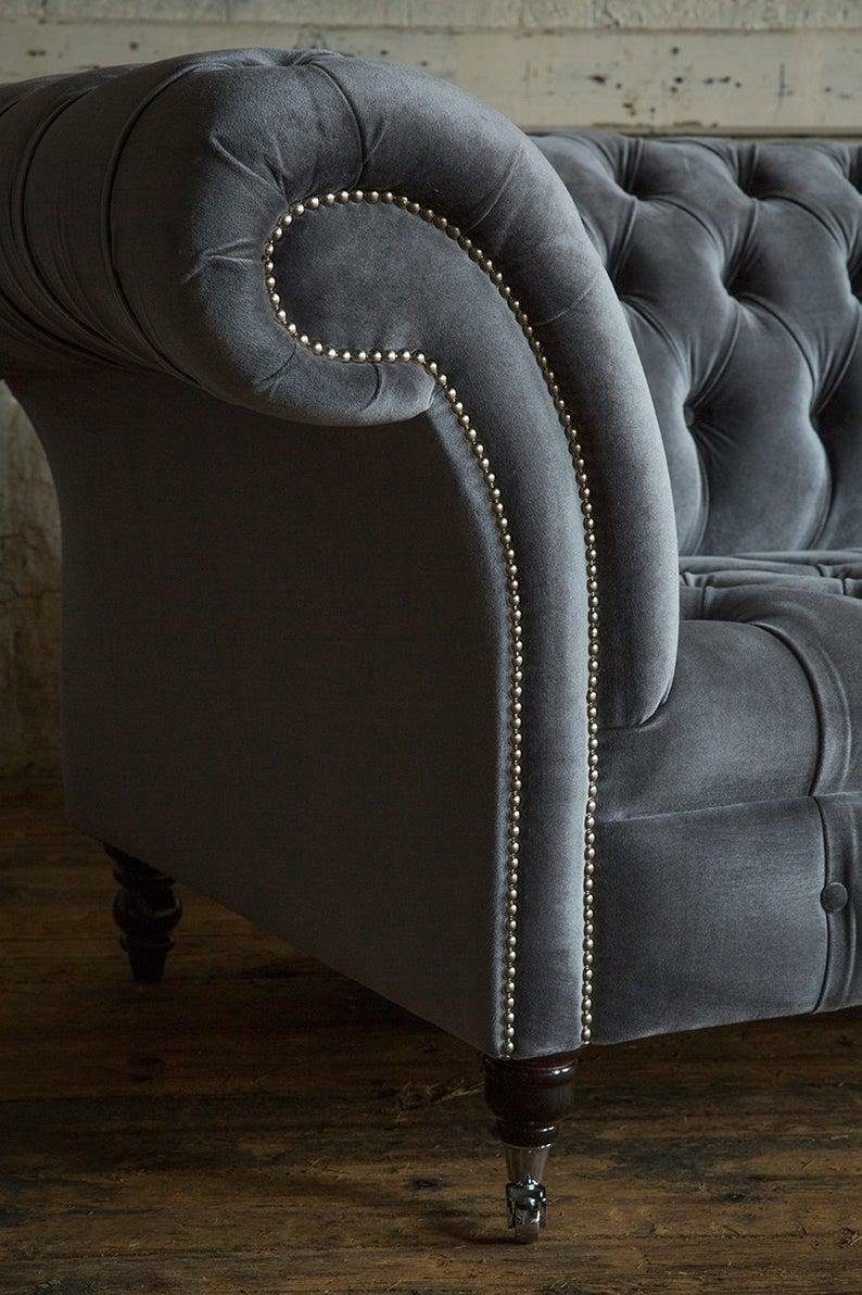 Design Couch Chesterfield-Sofa, Textil JVmoebel Big Chesterfield Wohnzimmer