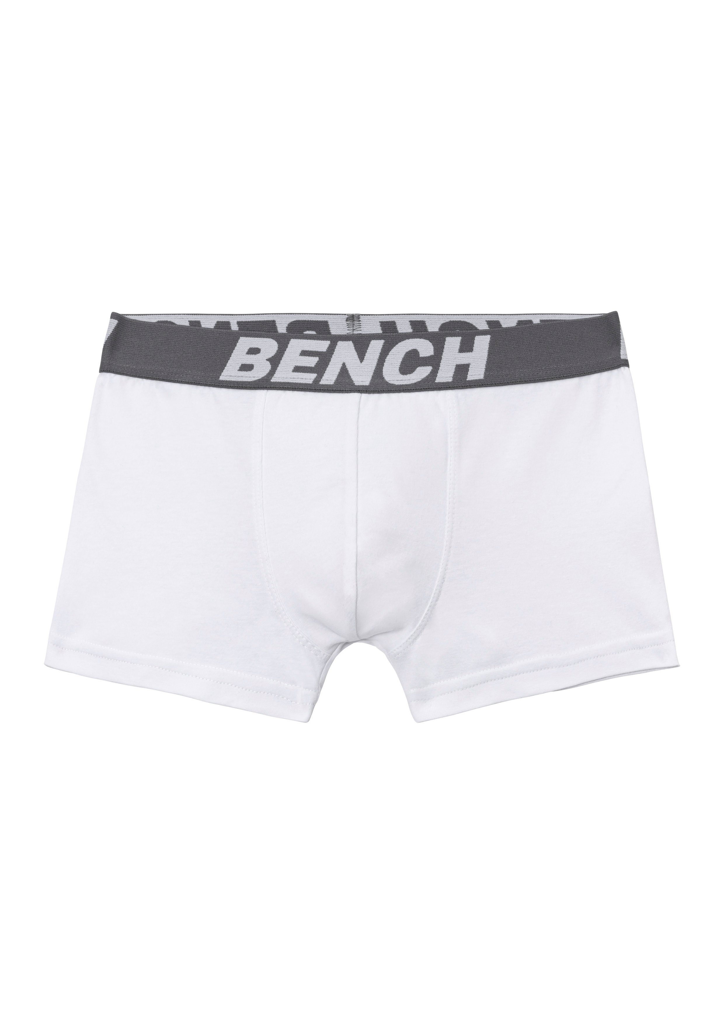 Boxer weiß, für mit blau, Schriftzug (Packung, 4-St) Bench. Bund grau-meliert Bench Jungen im rot,