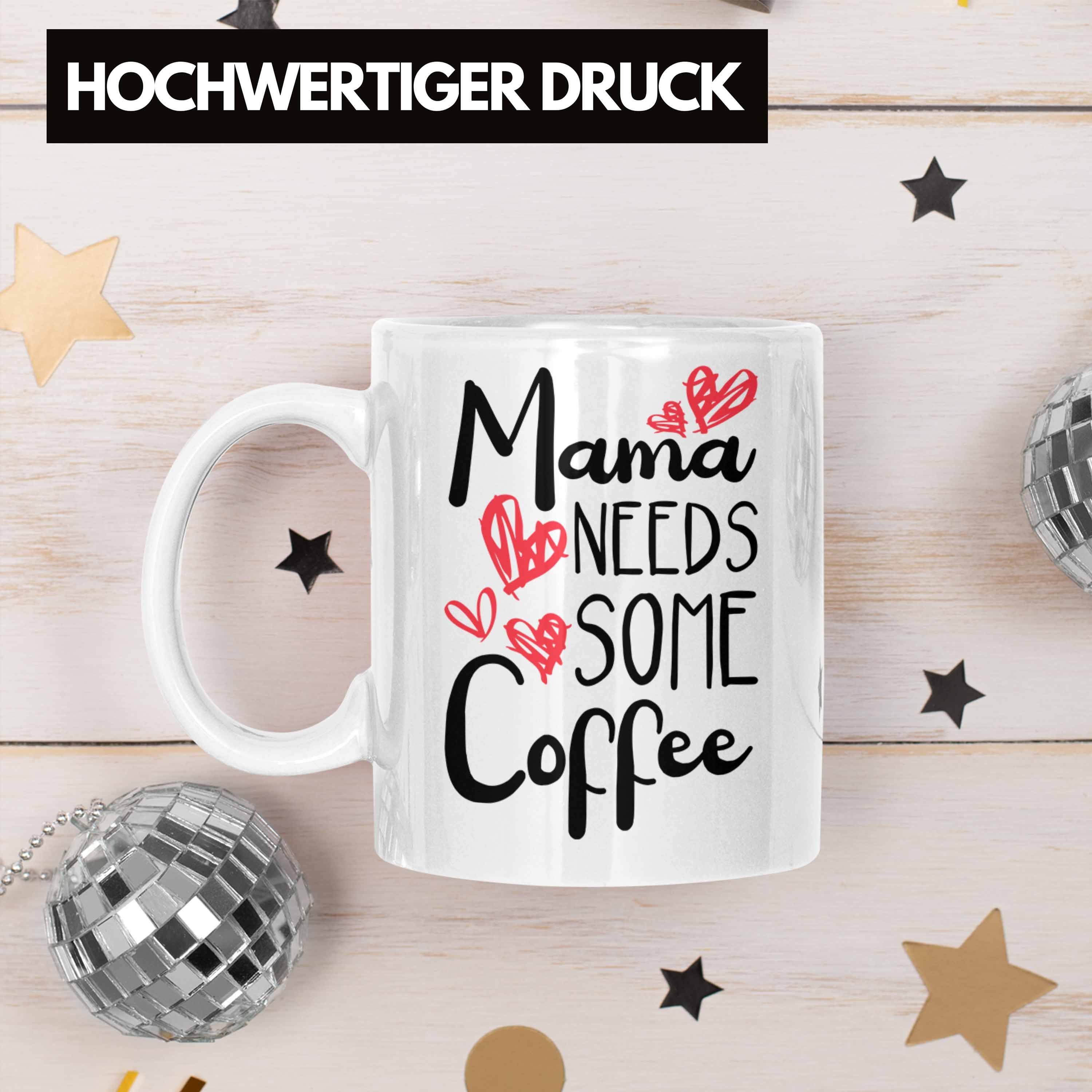 Trendation Weiss mit Spruch - Kaffeetasse Tasse Geschenk Muttertag Sohn Tasse von Mama Kaffeeliebhaber Tochter Spruch Trendation Mutter