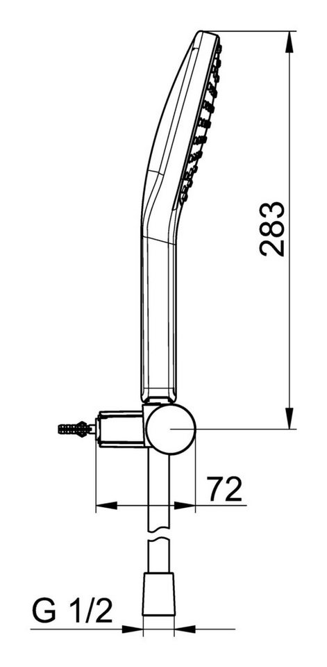 Thumbnail - HANSA Handbrause Hansaactivejet Style Set, Für Wannen-Batterien, 1-strahlig Brausenkopfgröße 110 x 120 mm