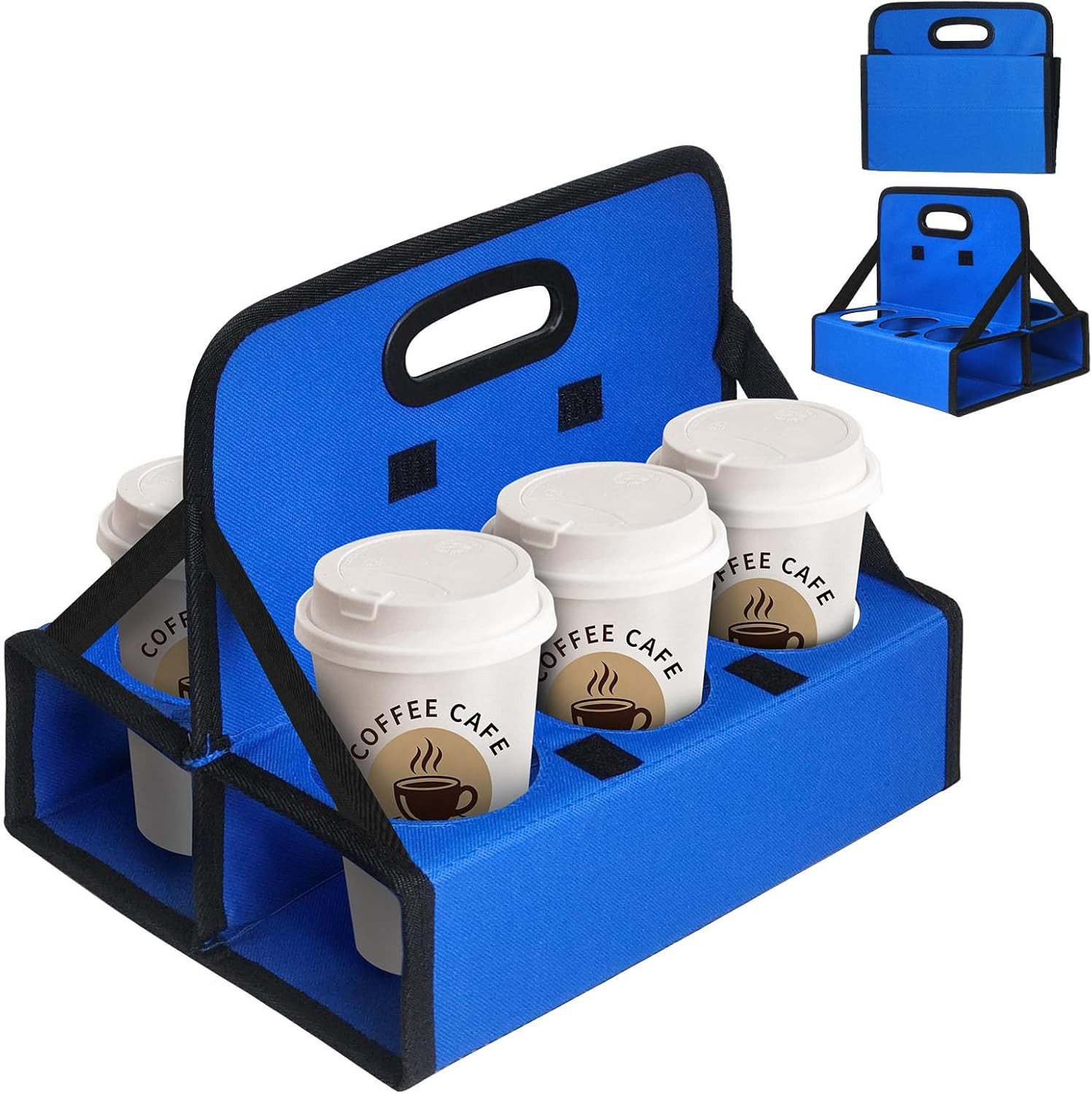 FELIXLEO Becherhalter 6 Cup Tragbar Getraenketraeger Faltbar Strandbecherhalter Blau, (1-St)