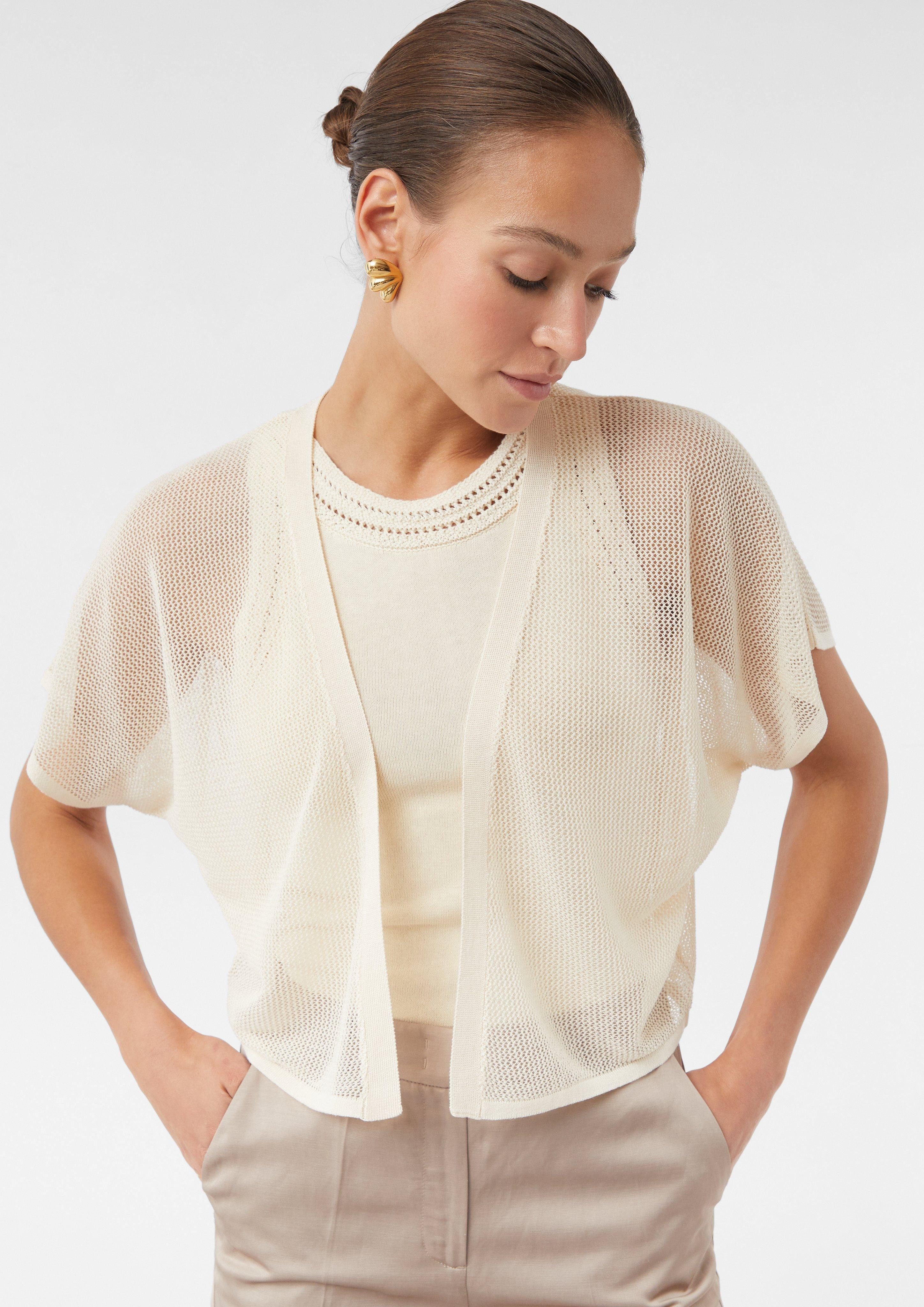Jackenblazer Leichtes Poncho-Cape aus luftigem Strick