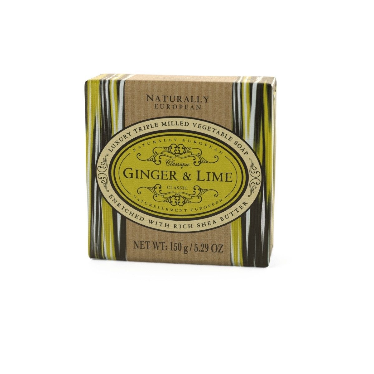 Somerset Toiletry Handseife Seife Ginger & Lime 150g zur täglichen Hand- und Körperreinigung, 1-tlg., Triple-milled, Vegan Society, Papierverpackung