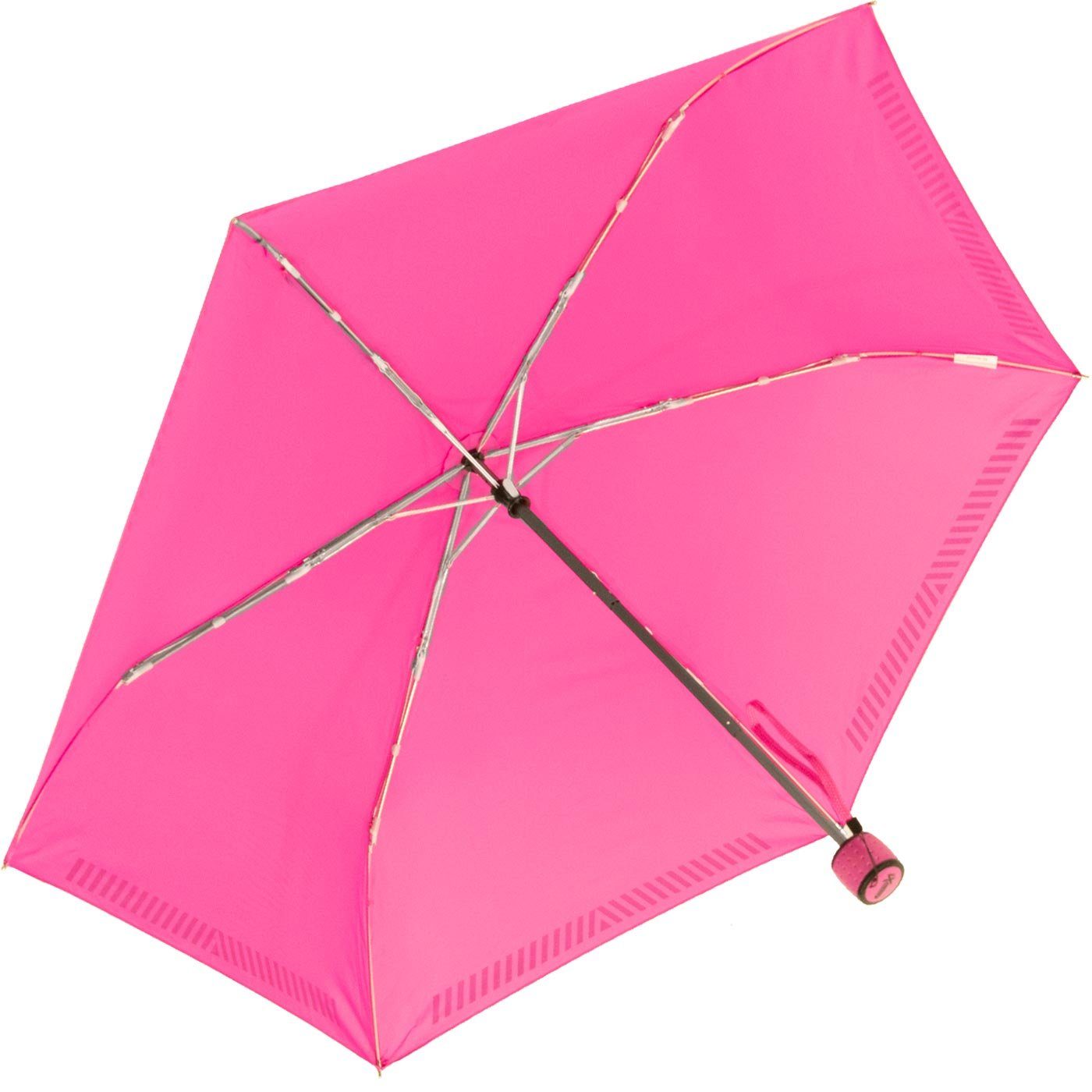 iX-brella Taschenregenschirm Mini Reflex leicht, neon-pink reflektierend Safety extra Kinderschirm