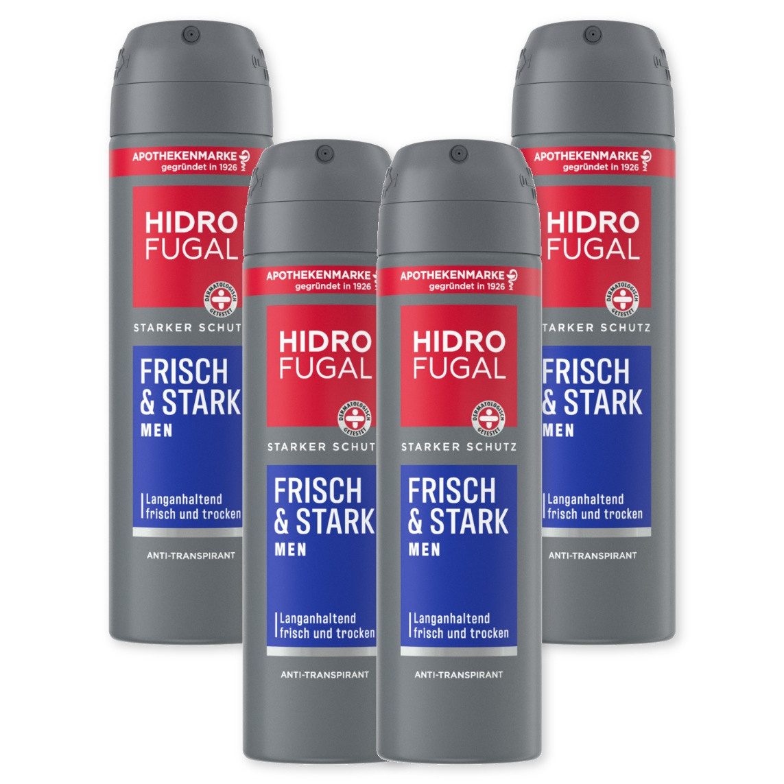 Hidrofugal Deo-Spray Deo Men Frisch & Stark Spray 4x150ml, 4-tlg.