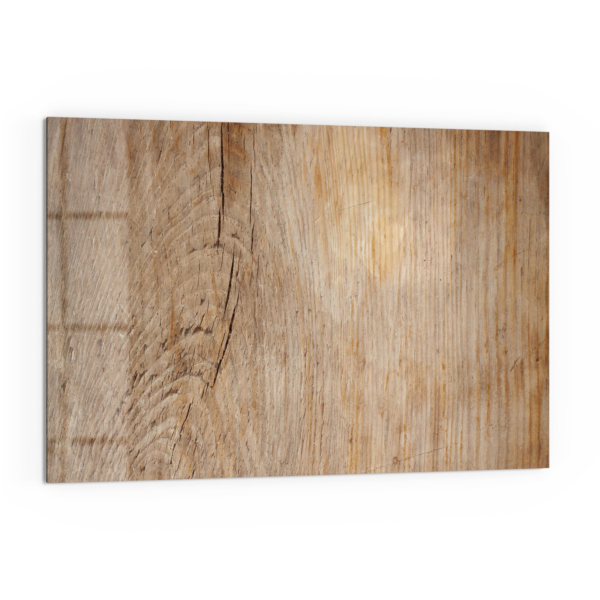 DEQORI Küchenrückwand 'Zeitlose Holzstruktur', Glas Spritzschutz Badrückwand Herdblende