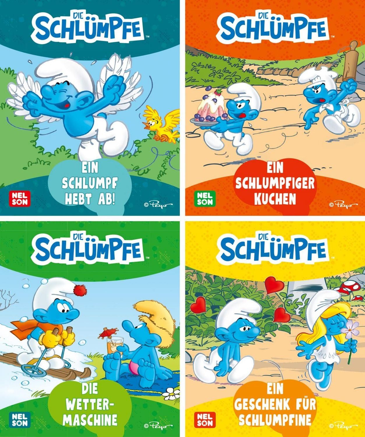 Nelson Mini-Bücher: 4er Schlümpfe 1-4 / diverse