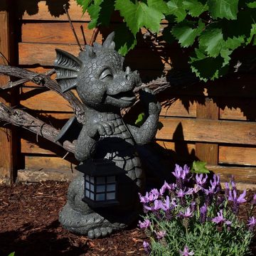 MystiCalls Gartenfigur Gartendrache "Big Boy" - Gartenfigur Garten Dekoration Drache, handgearbeitet und handbemalt