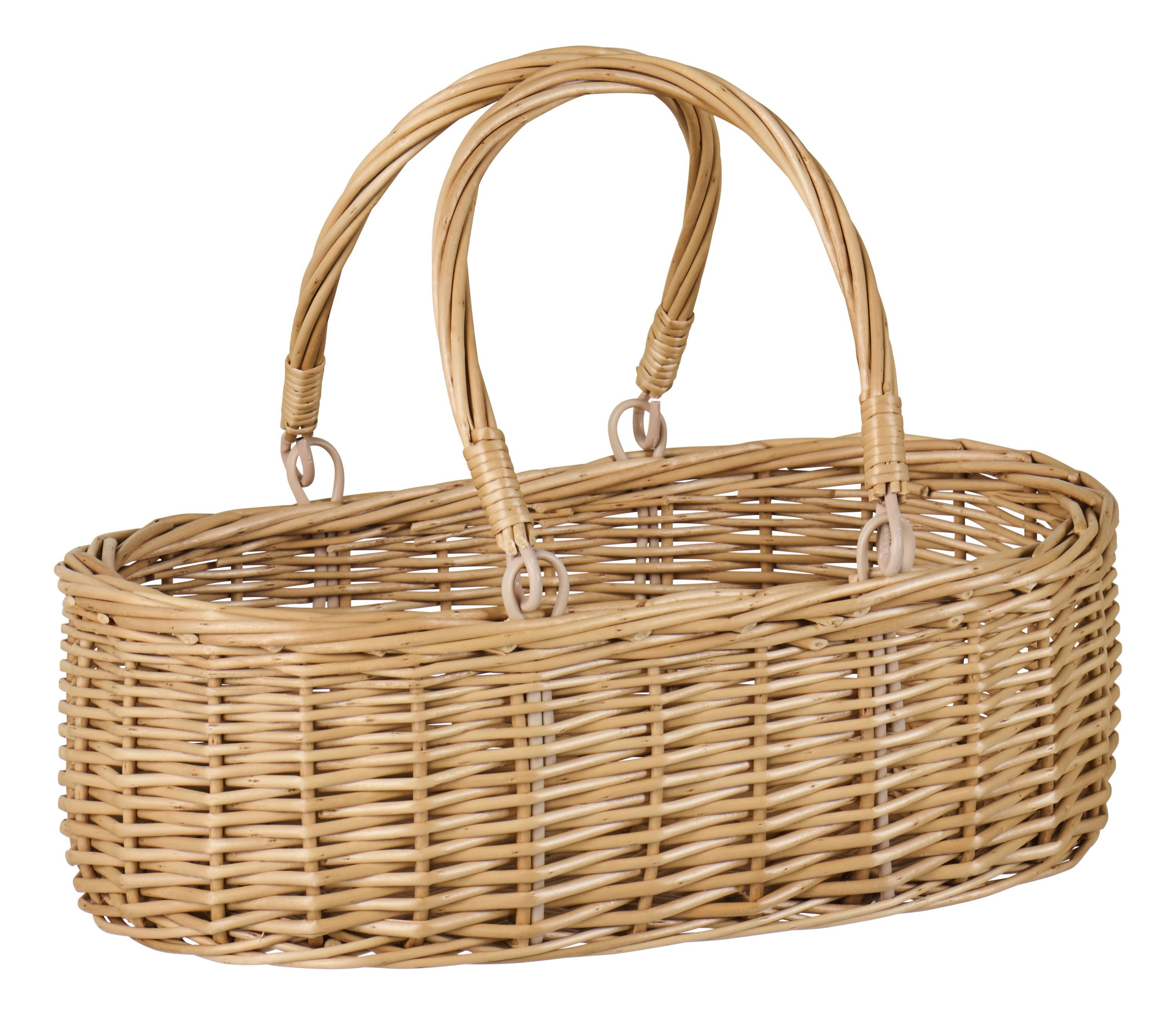 Ib Laursen Dekokorb Ib Laursen - Korb Einkaufskorb Weidenkorb mit 2 Henkel Oval Weide
