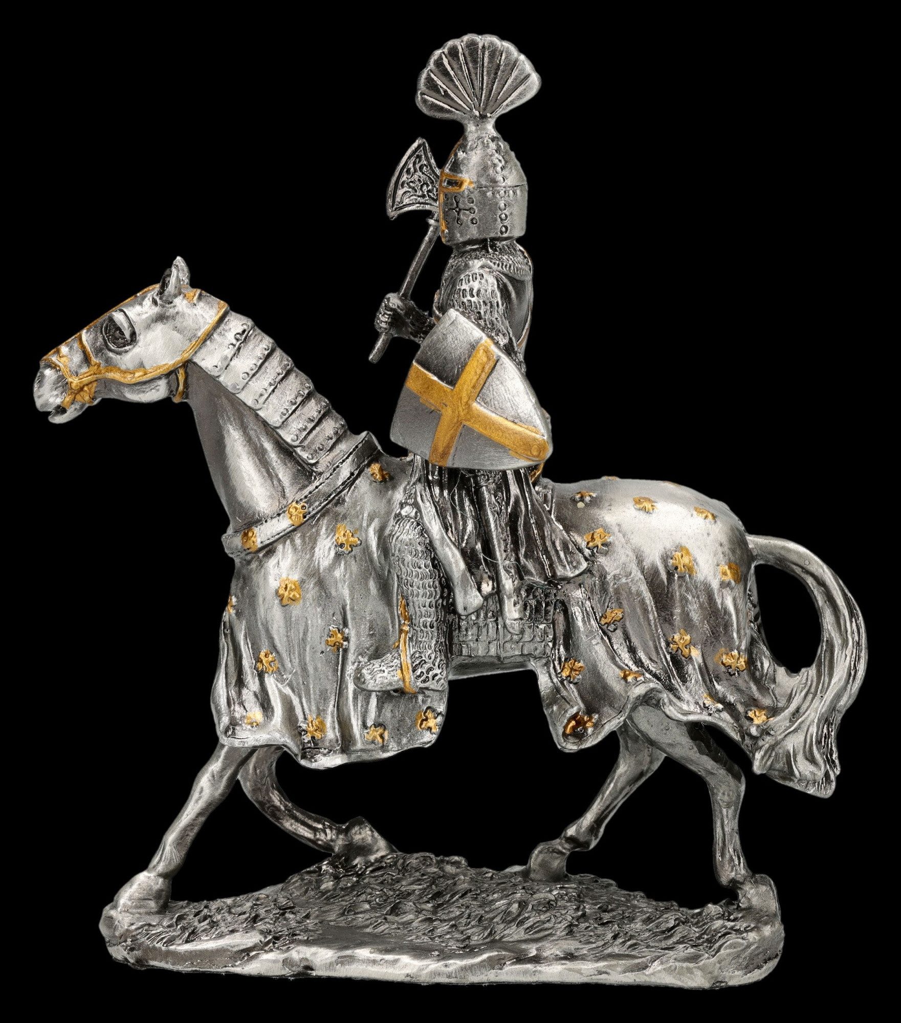 Figuren Shop GmbH Dekofigur Zinnfigur Ritter zu Pferd – Veronese Studio Dekofigur 11cm Ritterfigur