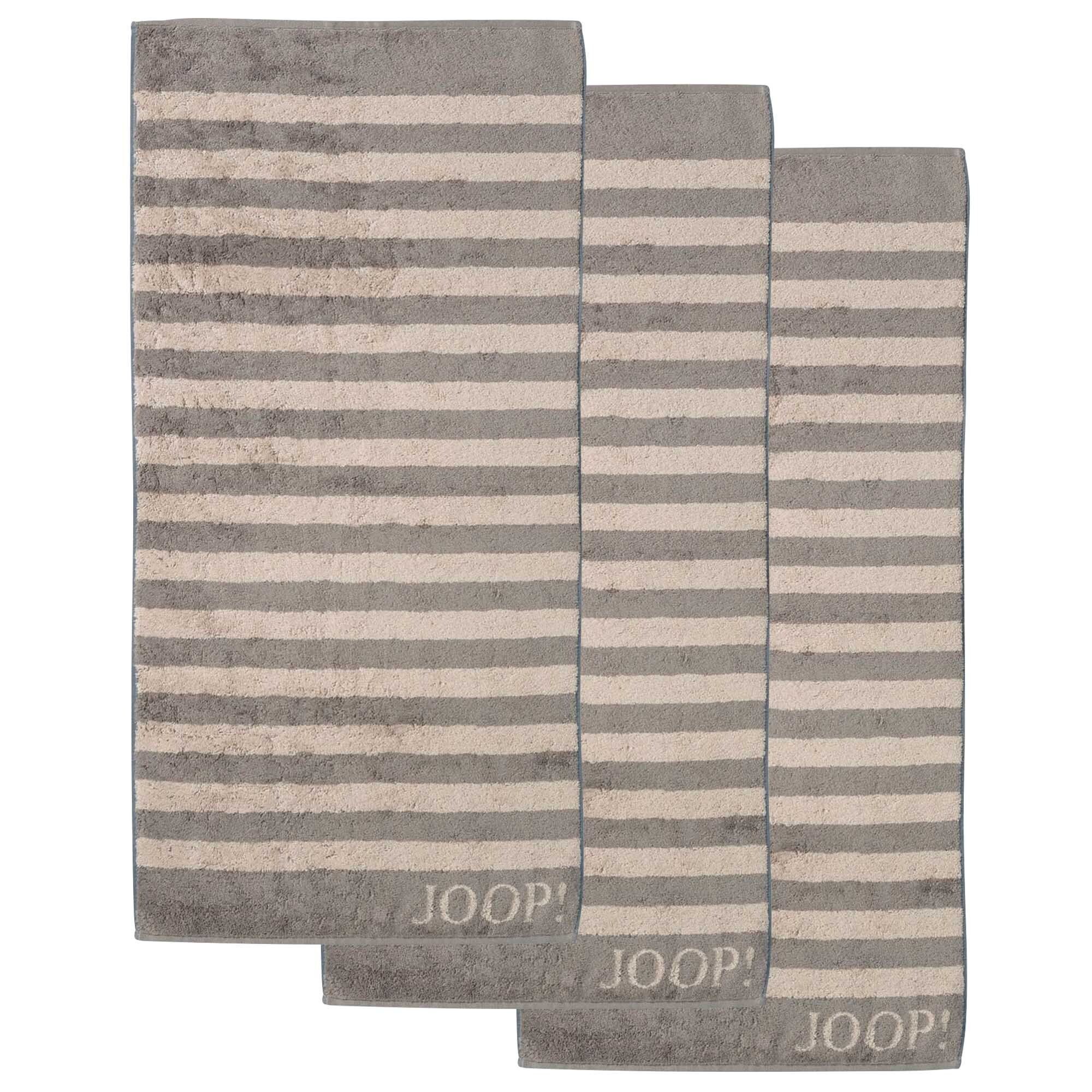 Joop! Handtuch HHandtuch, 3er Pack - Classic Stripes, 50x100 cm, Frottier (3-St) Braun