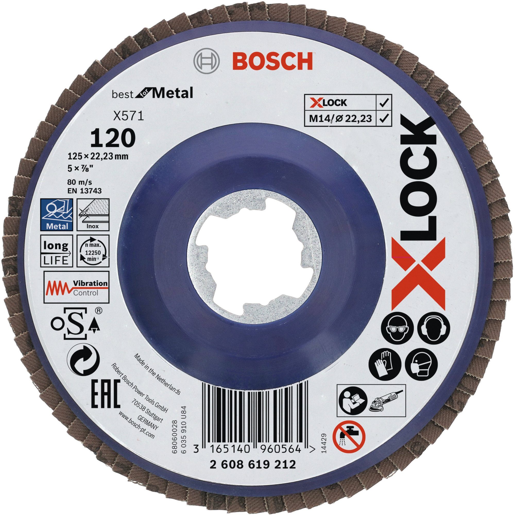BOSCH Schleifscheibe Bosch X-LOCK X571 Fächerscheibe Professional Best