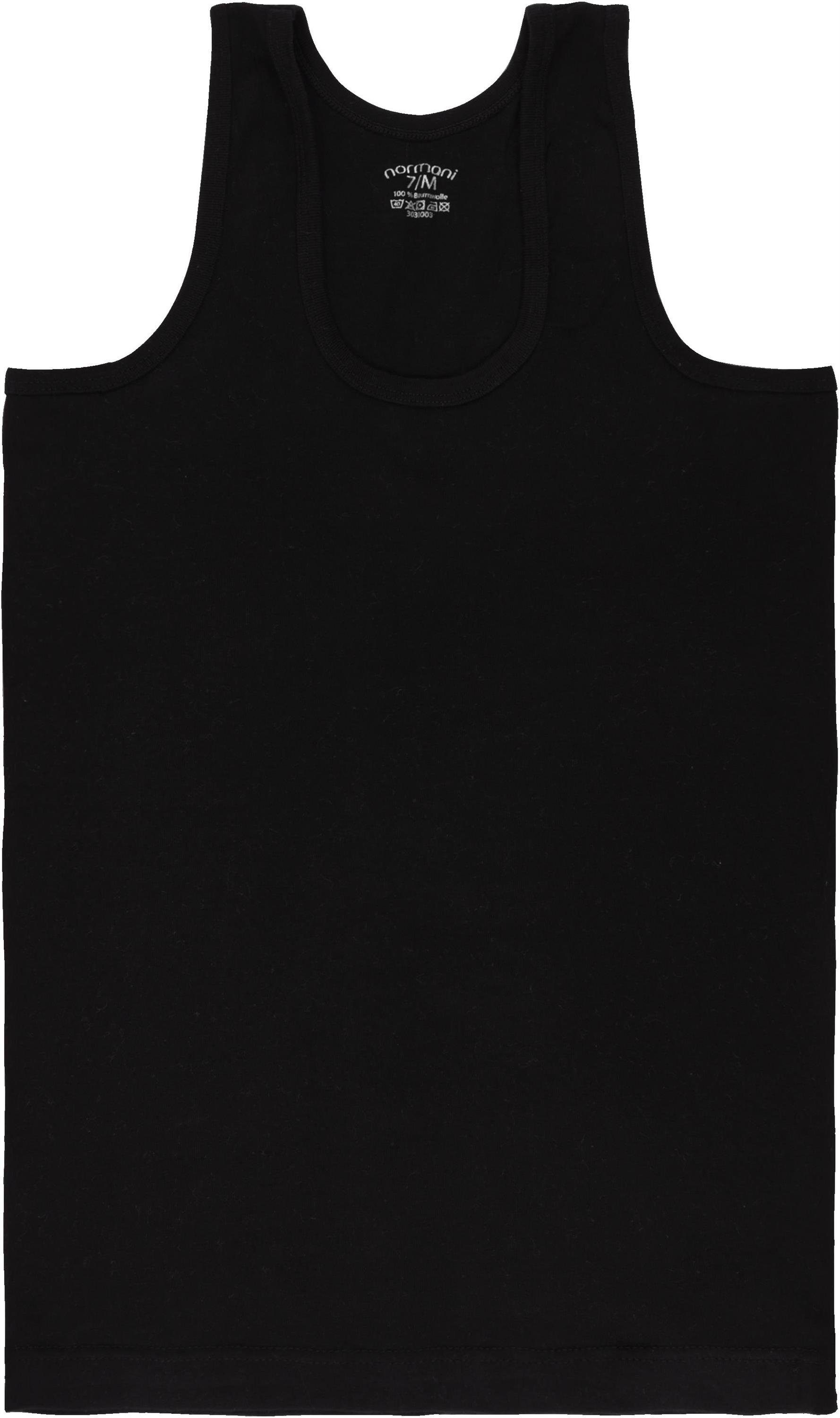 Unterhemd normani Schwarz Feinripp Herren-Unterhemd Feinrippung mit 4 Stück
