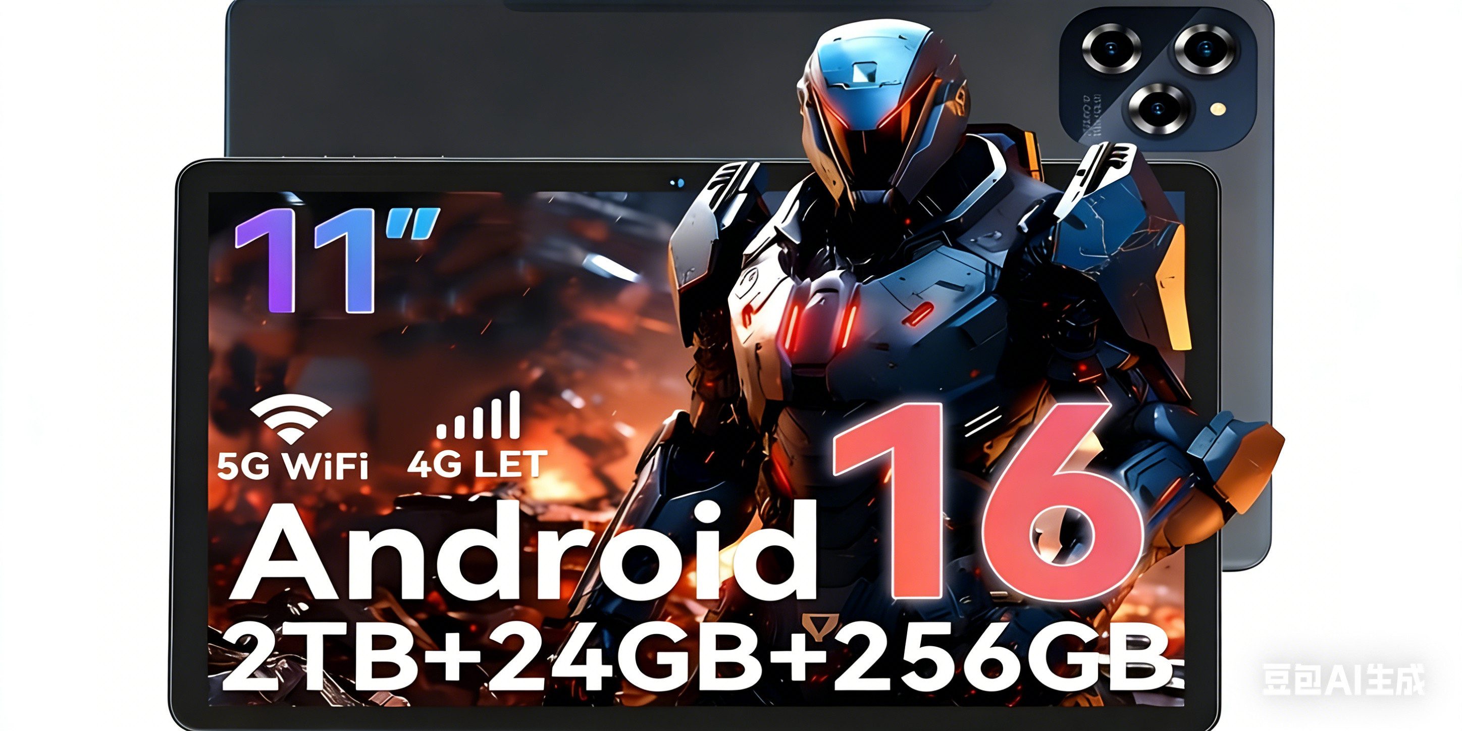 KINGRID W90 11Zoll A16 4G LET Tablet (256 GB, 4G LTE, FHD Display, Android 15, Gemini-KI, 8000 mAh Akku)
