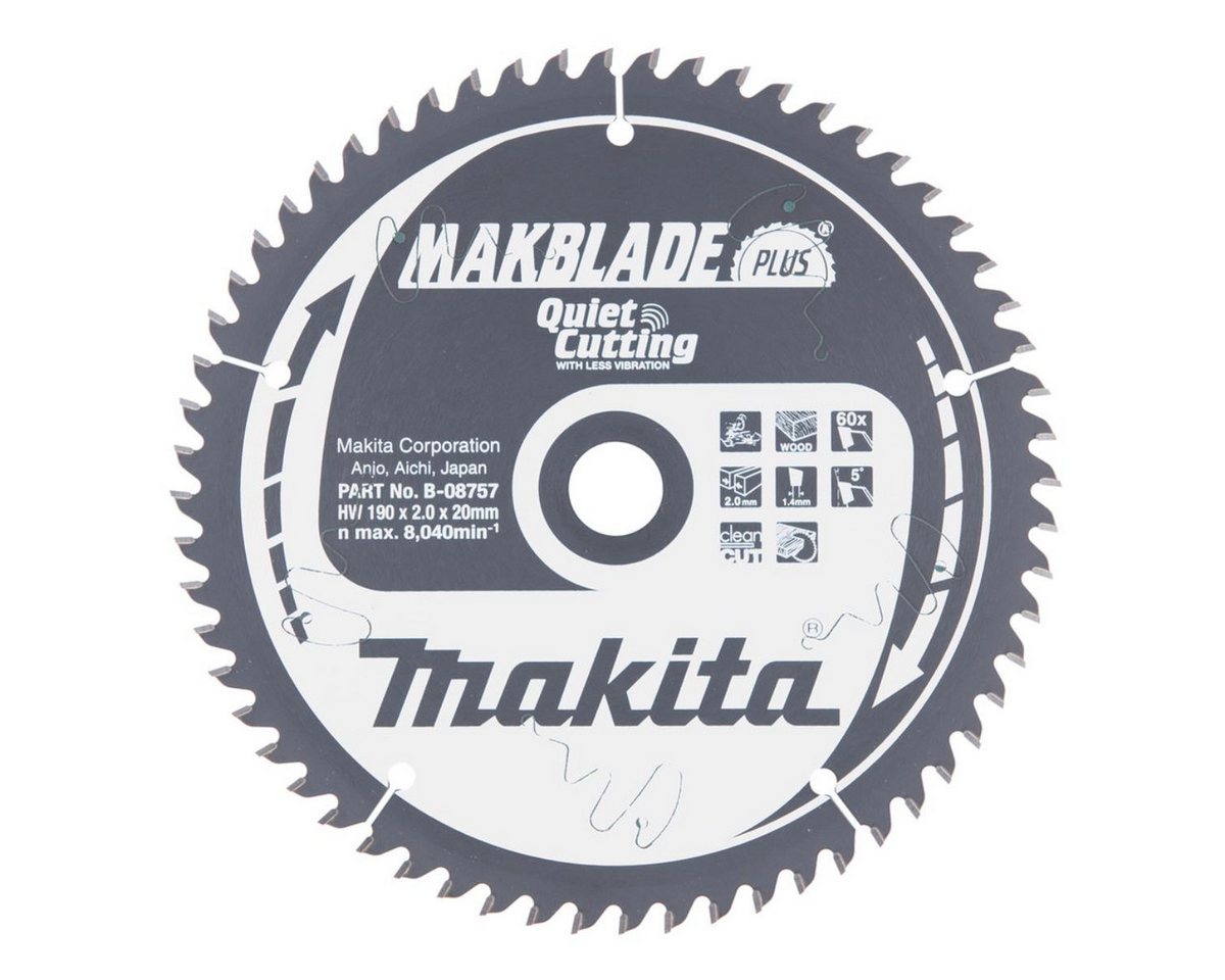 Thumbnail - Makita Akku-Multifunktionswerkzeug Makita Kreissägeblatt, MAKBLADE PLUS 190 x 20 mm • 60 Zähne, Produkt, Makita, Makita ...