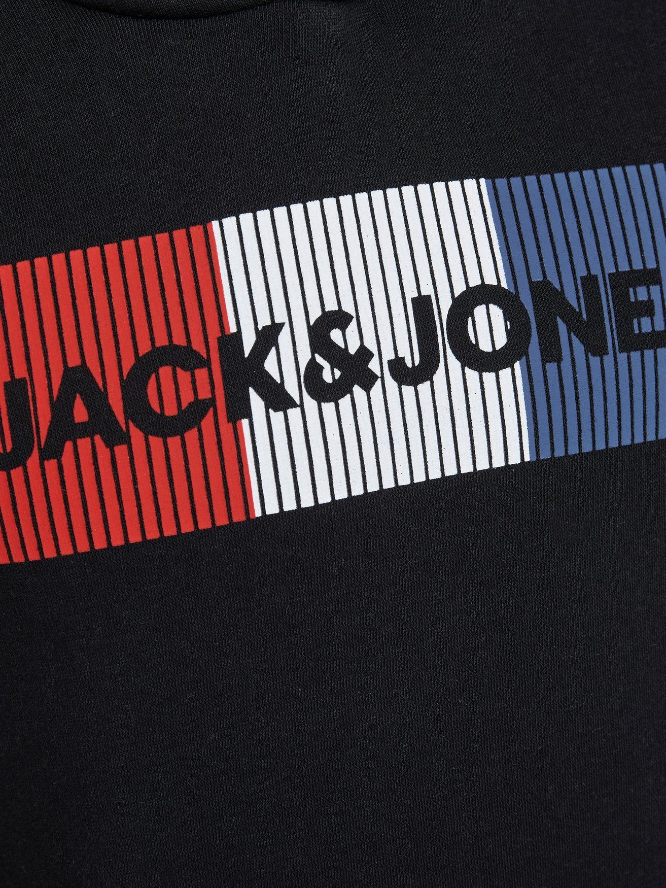 Jones & JJECORP Kapuzen Logo 6502 Pullover Jack Schwarz Hoodie in Hoodie Sweater