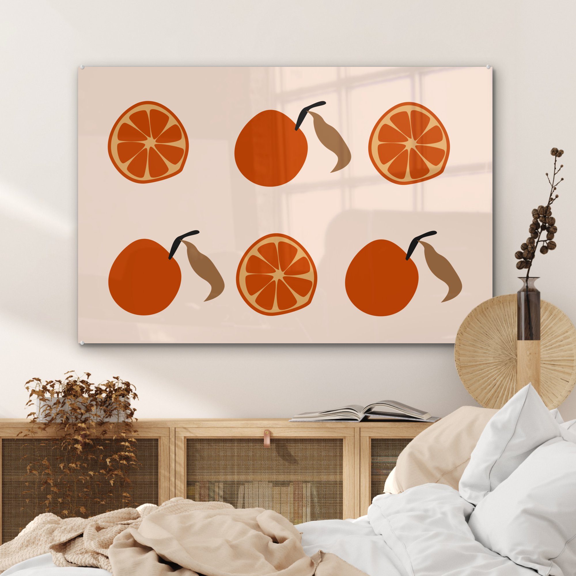 Tomaten MuchoWow Schlafzimmer St), & Acrylglasbild Acrylglasbilder Wohnzimmer - Muster, - (1 Sommer