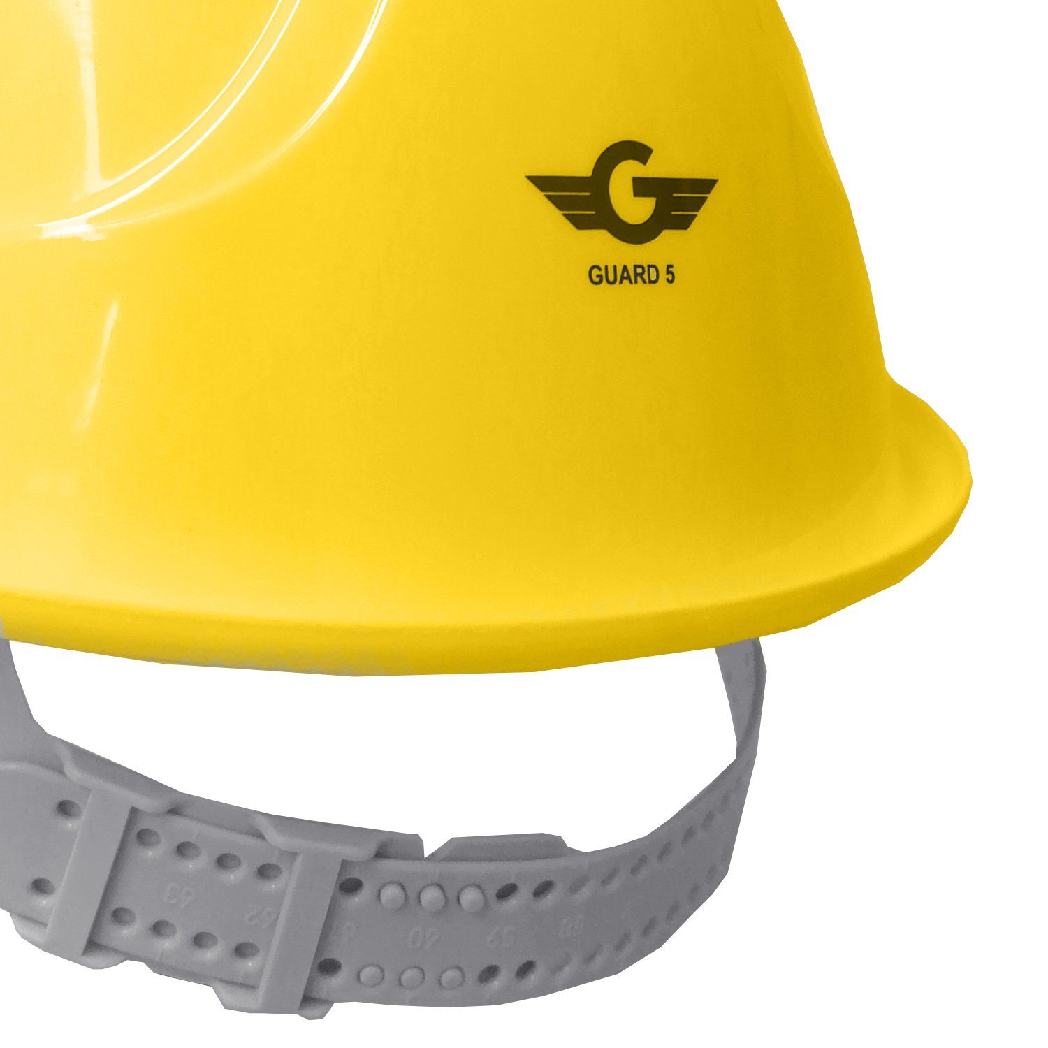 6-Punkt-Gurtband 5 BAU-Helm Schutzhelm (Art.22-80BR) gelb Arbeitshelm mit - GUARD -