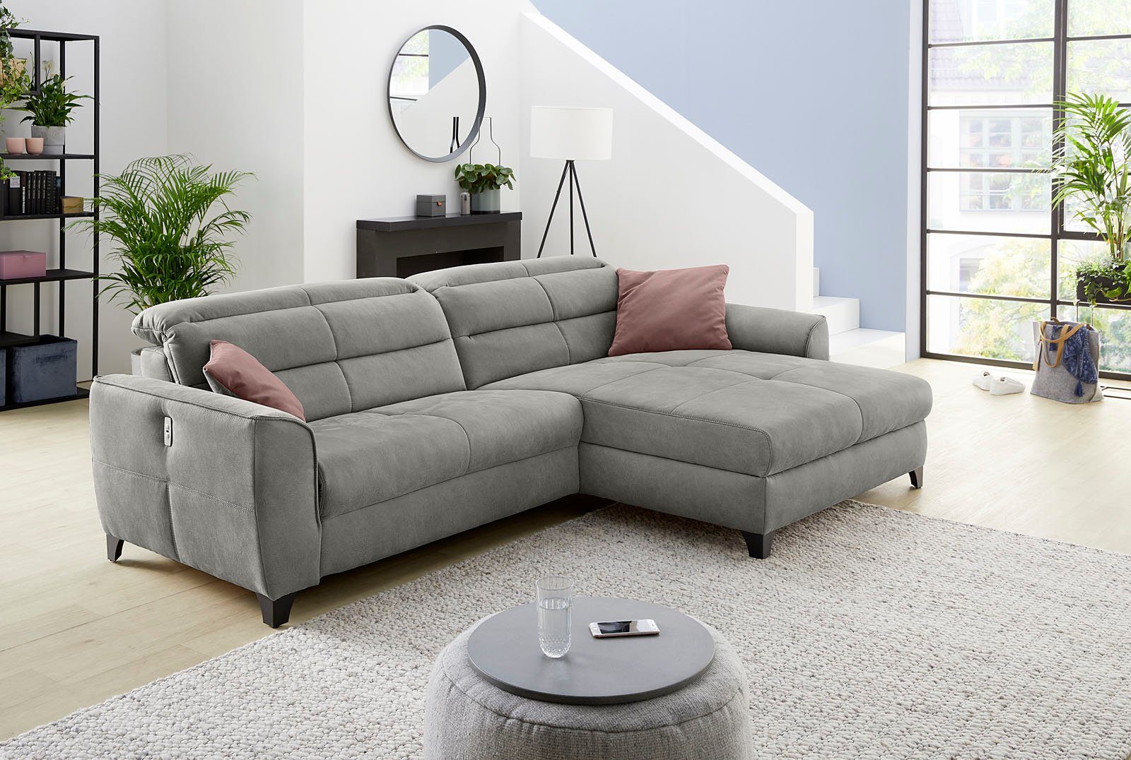 Jockenhöfer Gruppe Ecksofa Double One L-Form, B: 288 cm, 2x120 cm breite, elektr. Relaxfunktionen, mit 2x 120cm breiten, elektromotorischen Relaxfunktionen