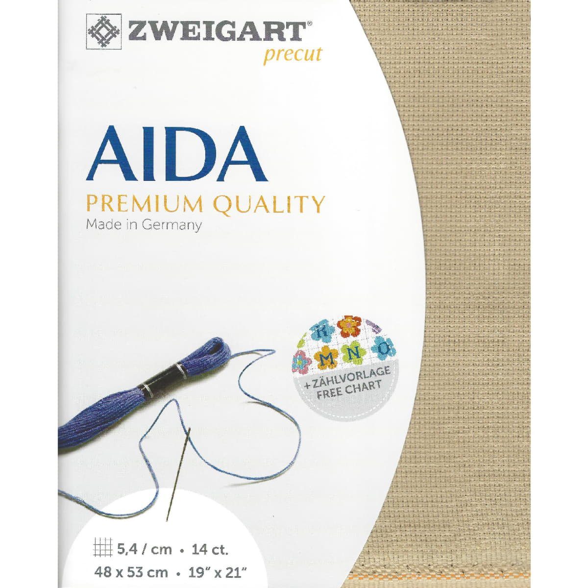Zweigart Kreativset AIDA Zweigart Precute 14 ct. Stern-Aida 3706 Farbe 100 weiß, (embroidery kit by Marussia)