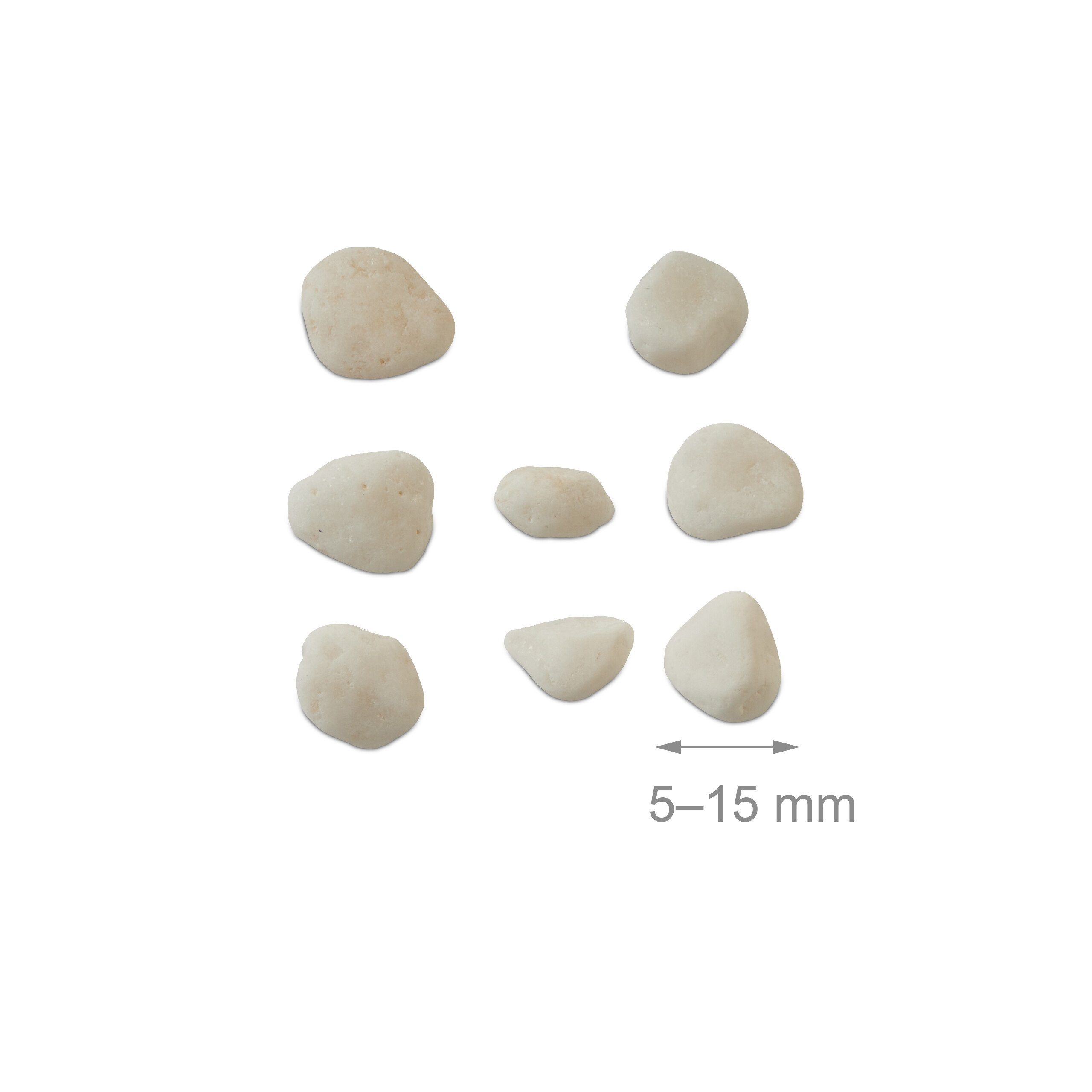 Marmorkies weiß Dekosteine relaxdays 5-15 mm