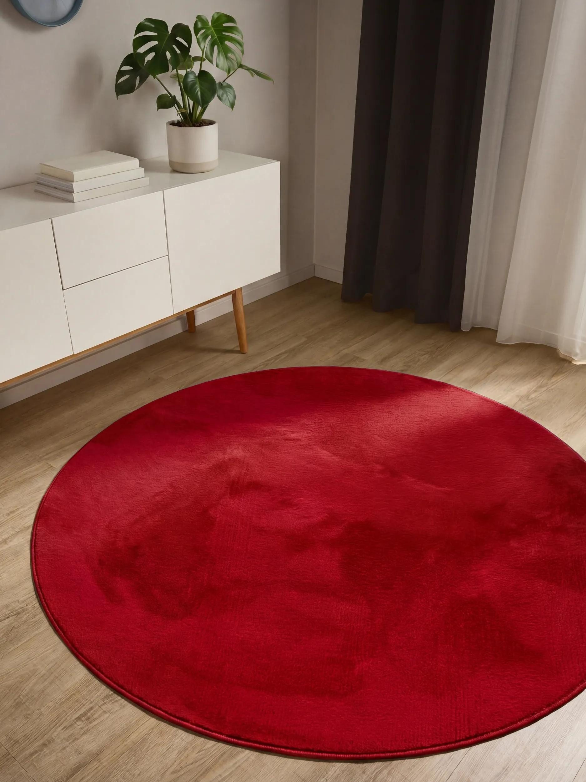 benuta Fellteppich Furry, rund, Höhe: 36 mm, Kunstfaser, Berber, Ethno-Style, Wohnzimmer