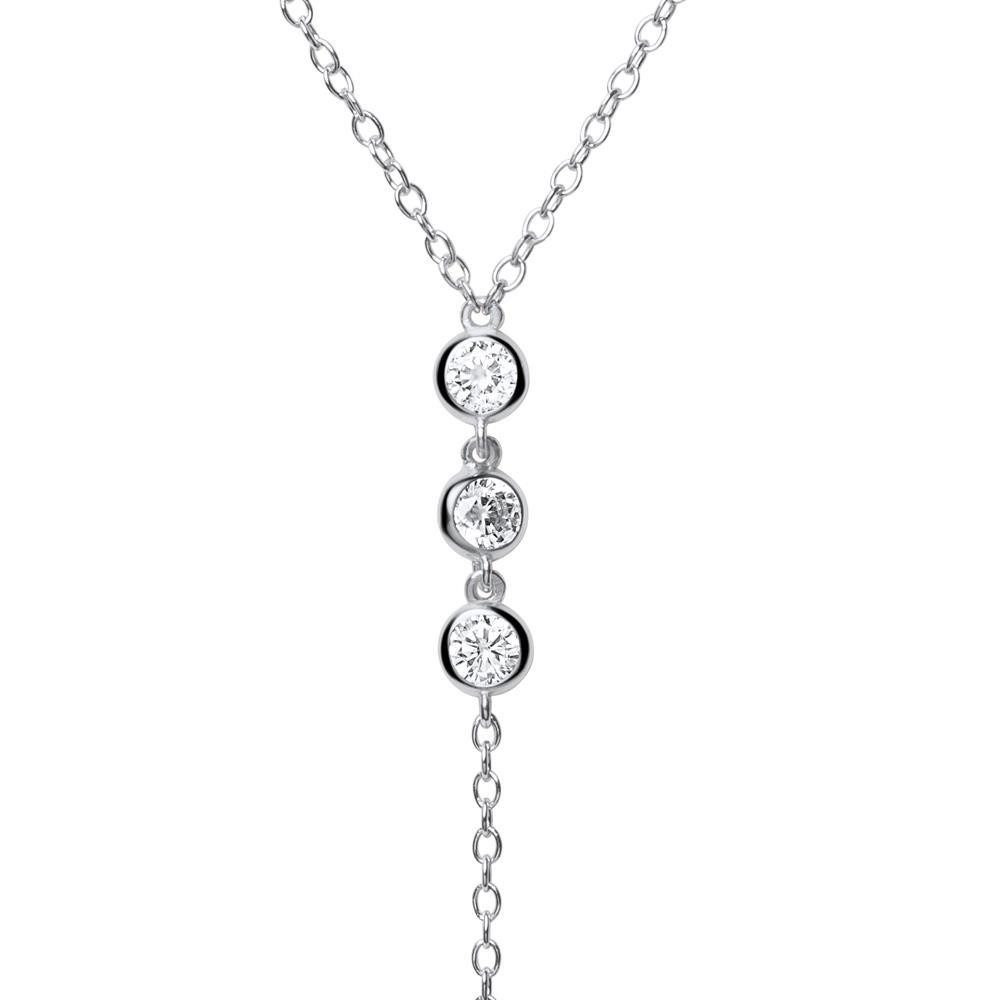 Unique Y-Kette Damenkette aus 925er Silber mit weißen Zirkonia SN0512