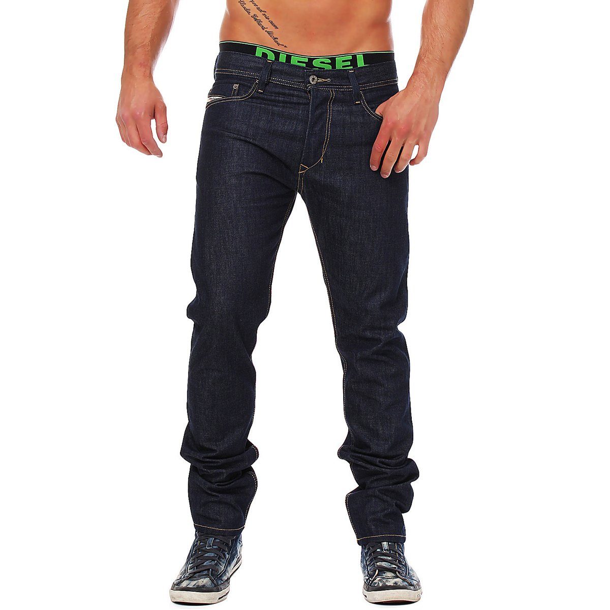 Diesel Tapered-fit-Jeans Diesel Herren Denim Jeans Tepphar 008Y9 Rinse Deep Dark Wash 5-Pocket-Style