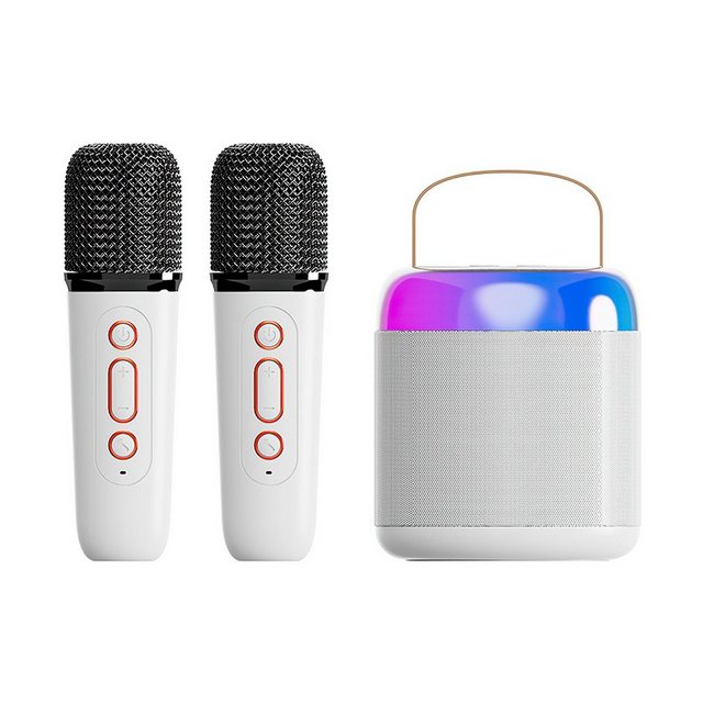 DOPWii Drahtlose Mini-Karaoke-Maschine mit 2 Mikrofonen Karaoke-Maschine (mit Geräuschunterdrückung)