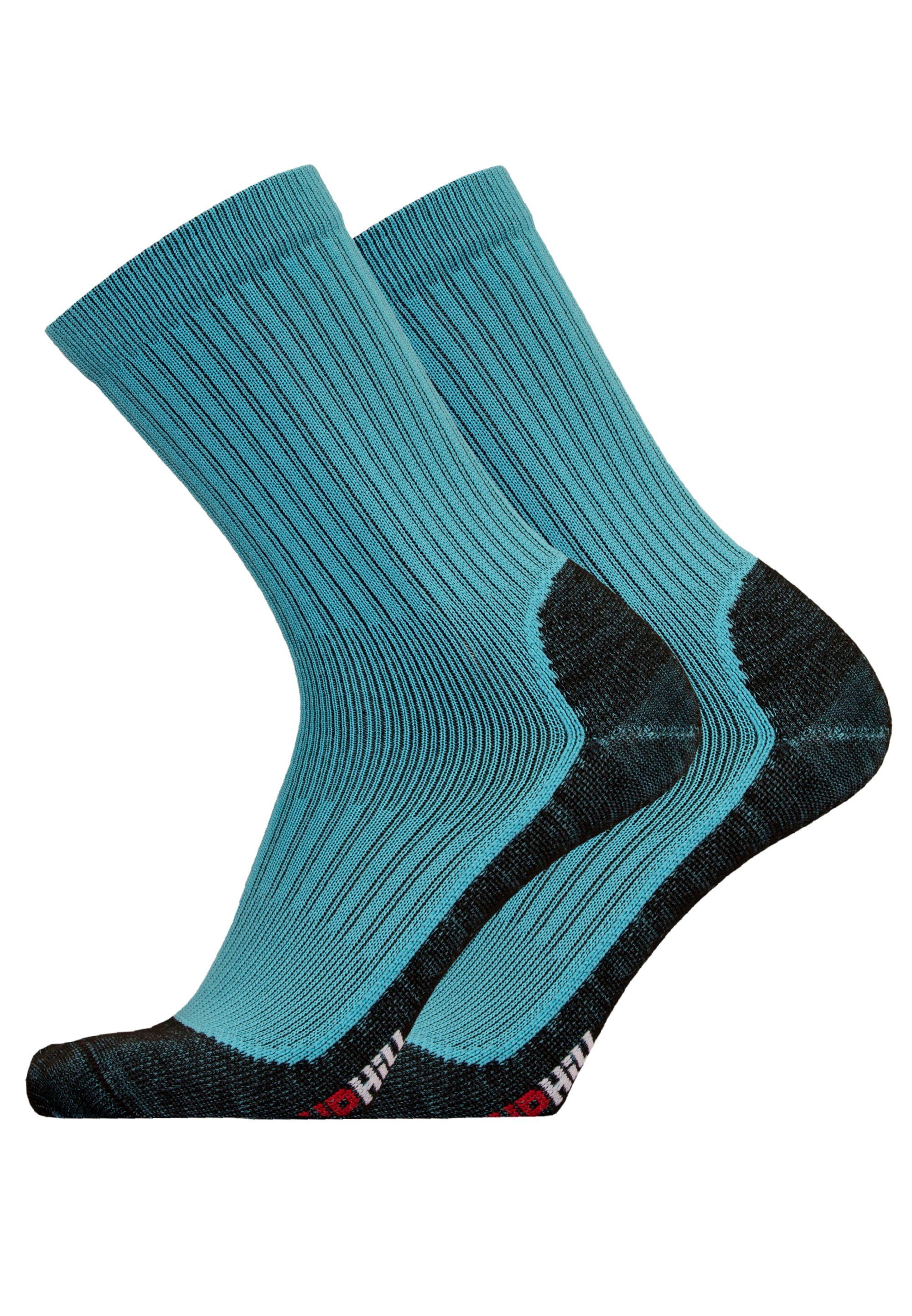 UphillSport Socken WINTER XC 2er Pack (2-Paar) mit atmungsaktiver Funktion schwarz-türkis | Socken