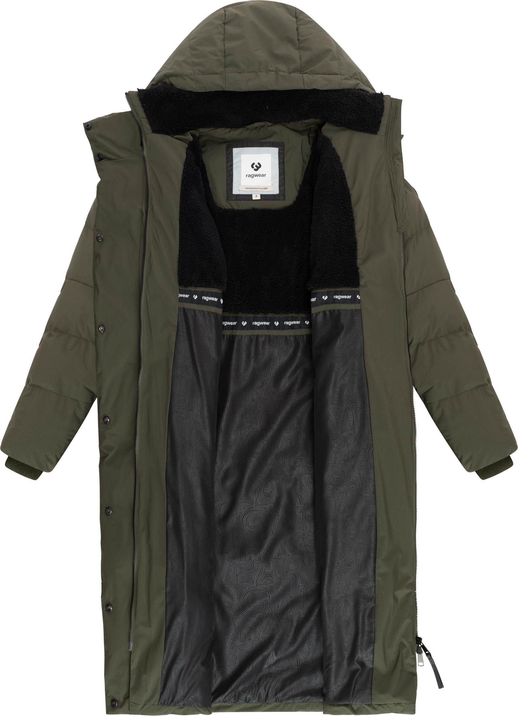 Ragwear Wintermantel Pavla Long Soft YOUMODO Wasserdichter Steppmantel mit Kuschelkragen