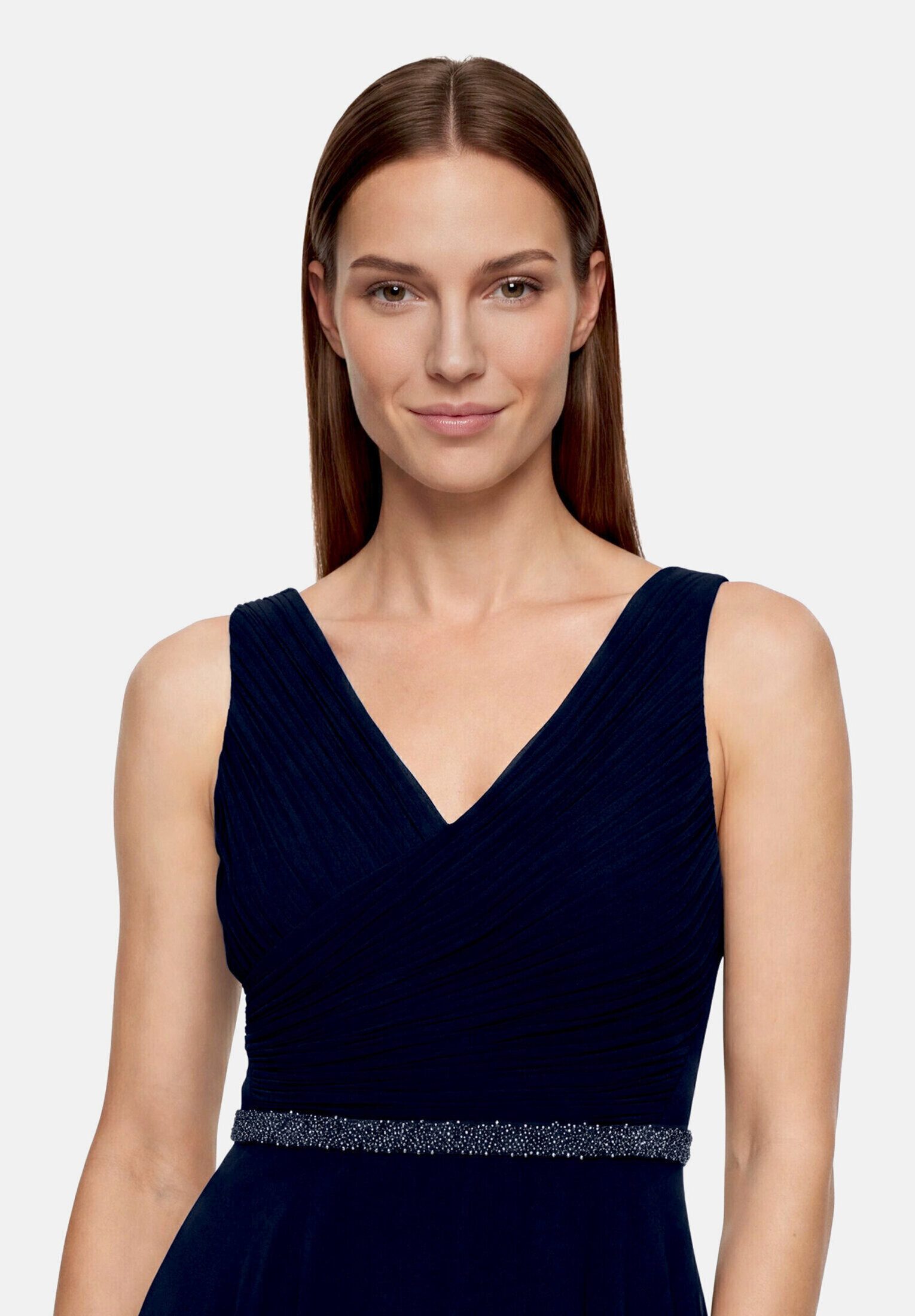 Vera Mont Abendkleid Damen mit Plissee Dekoelemente