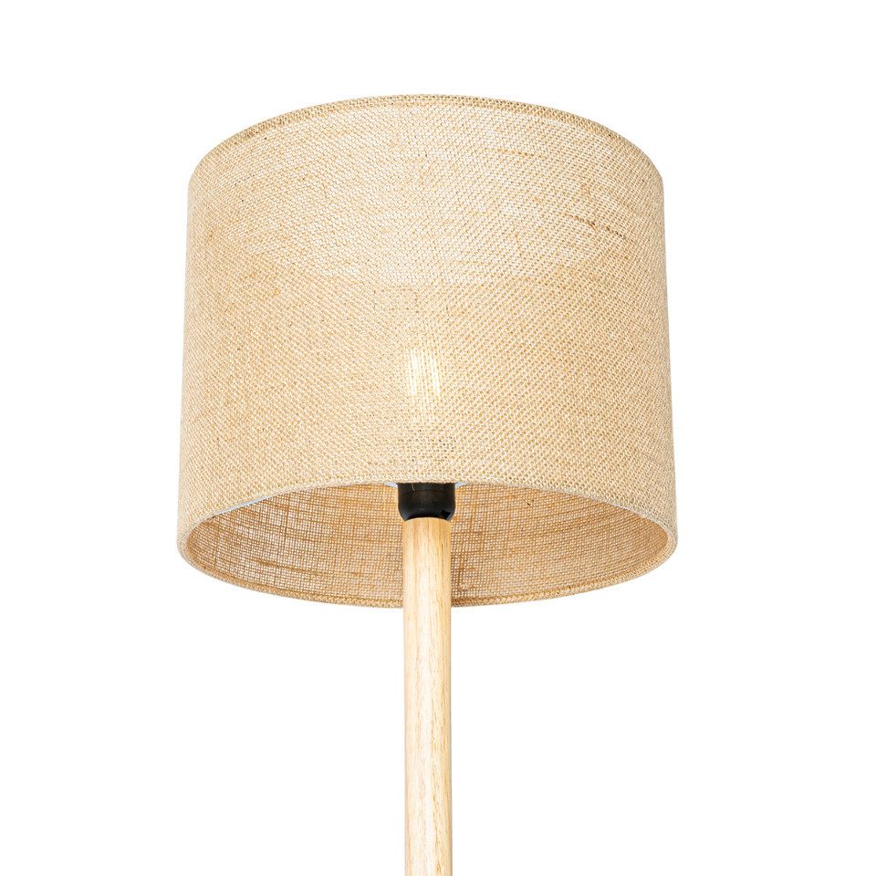 Qazqa Stehlampe Mels, ohne Leuchtmittel, E27, Naturel, Landhaus, Holz, 1-flammig