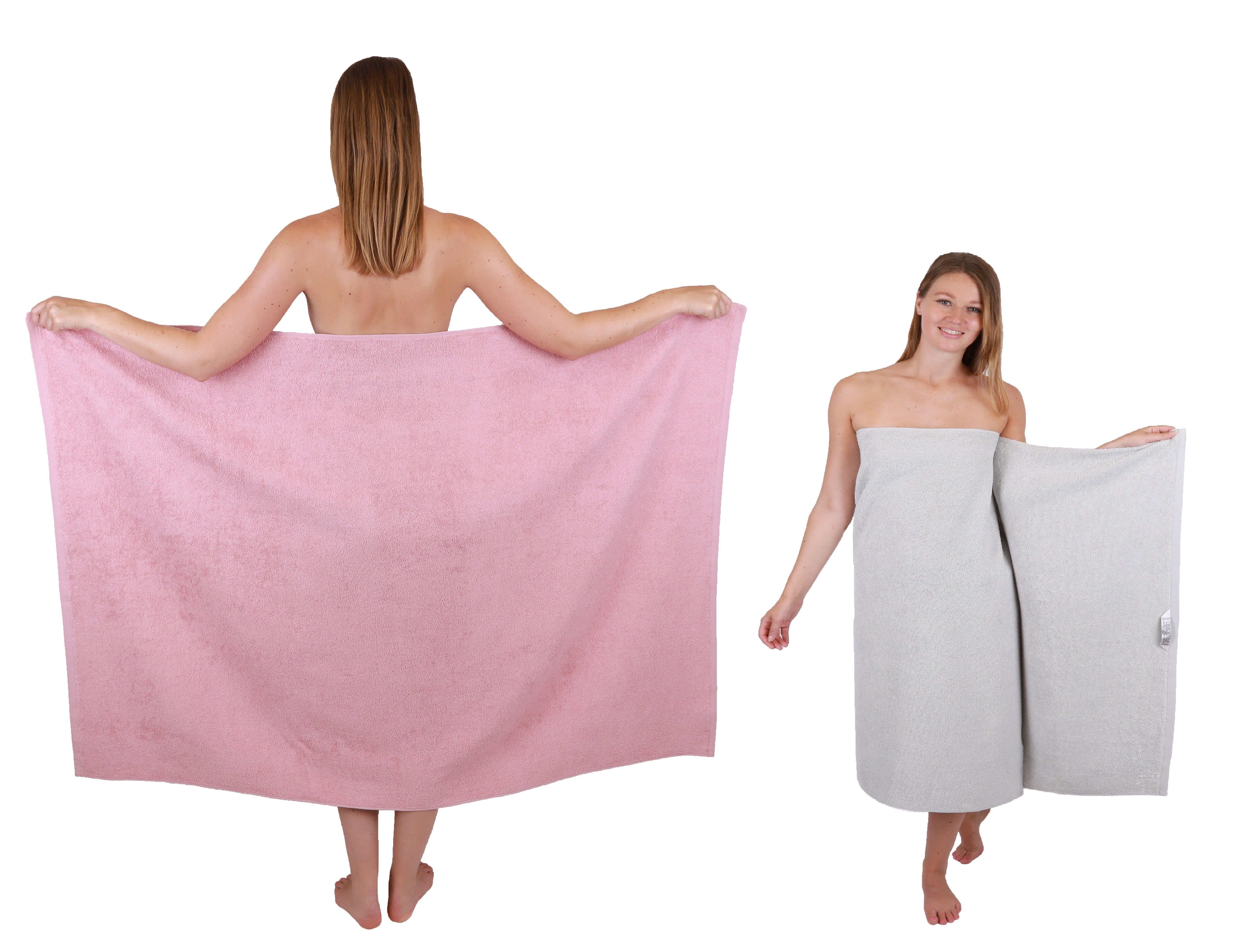 Betz Duschtücher Maxi 2 Stück BERLIN XXL Badetuch 100x150cm lotus-silbergrau, 100% Baumwolle