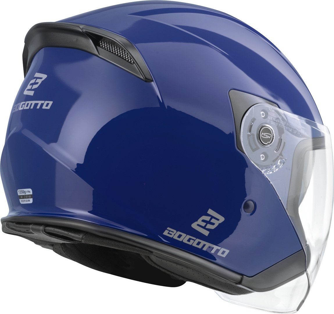 Bogotto Motorradhelm H586 BT Solid Bluetooth Jethelm, integriertes Kommunikationssystem,geeignet für Brillenträger,hera