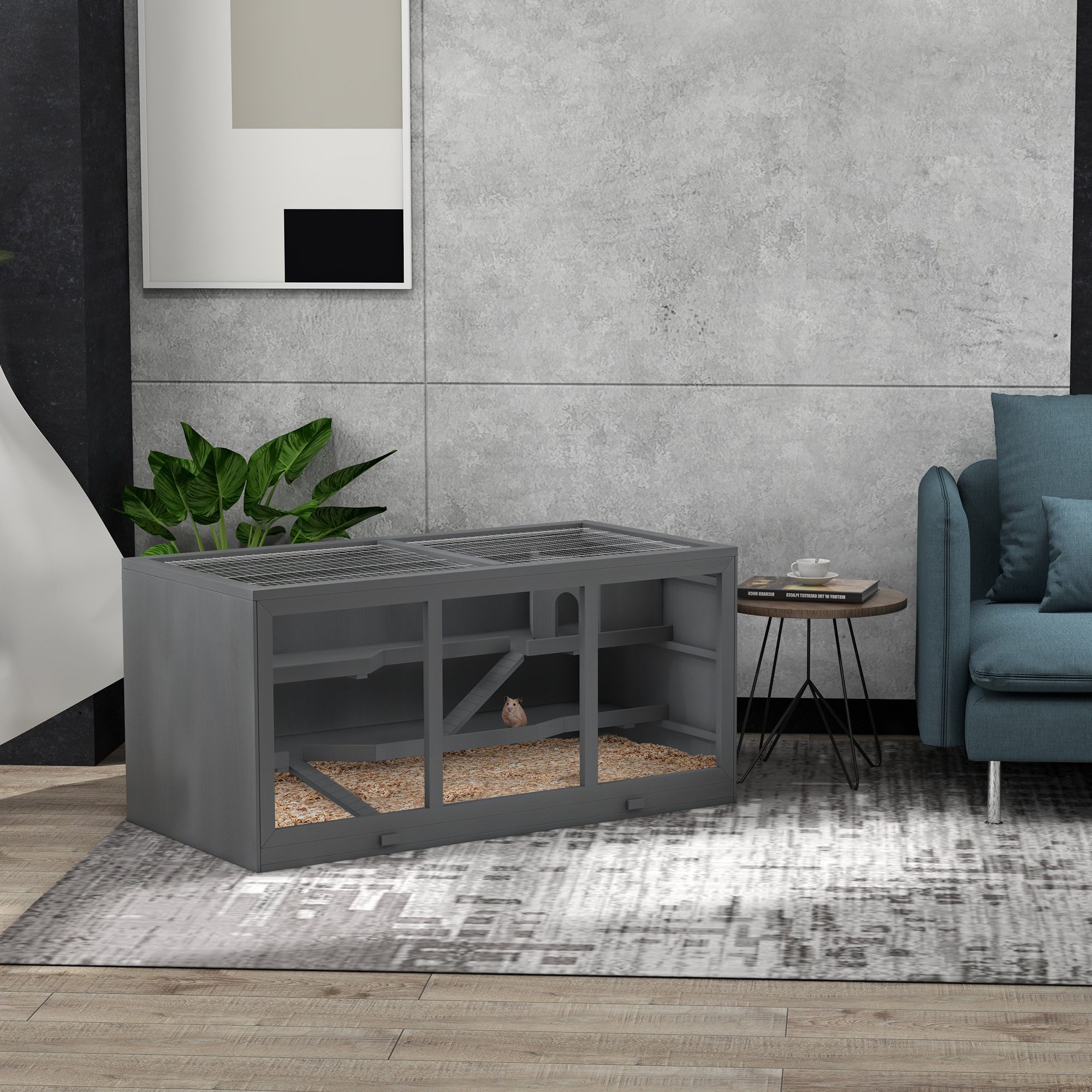 PawHut Kleintierkäfig Nagerkäfig Kleintierstall aus Holz günstig online kaufen