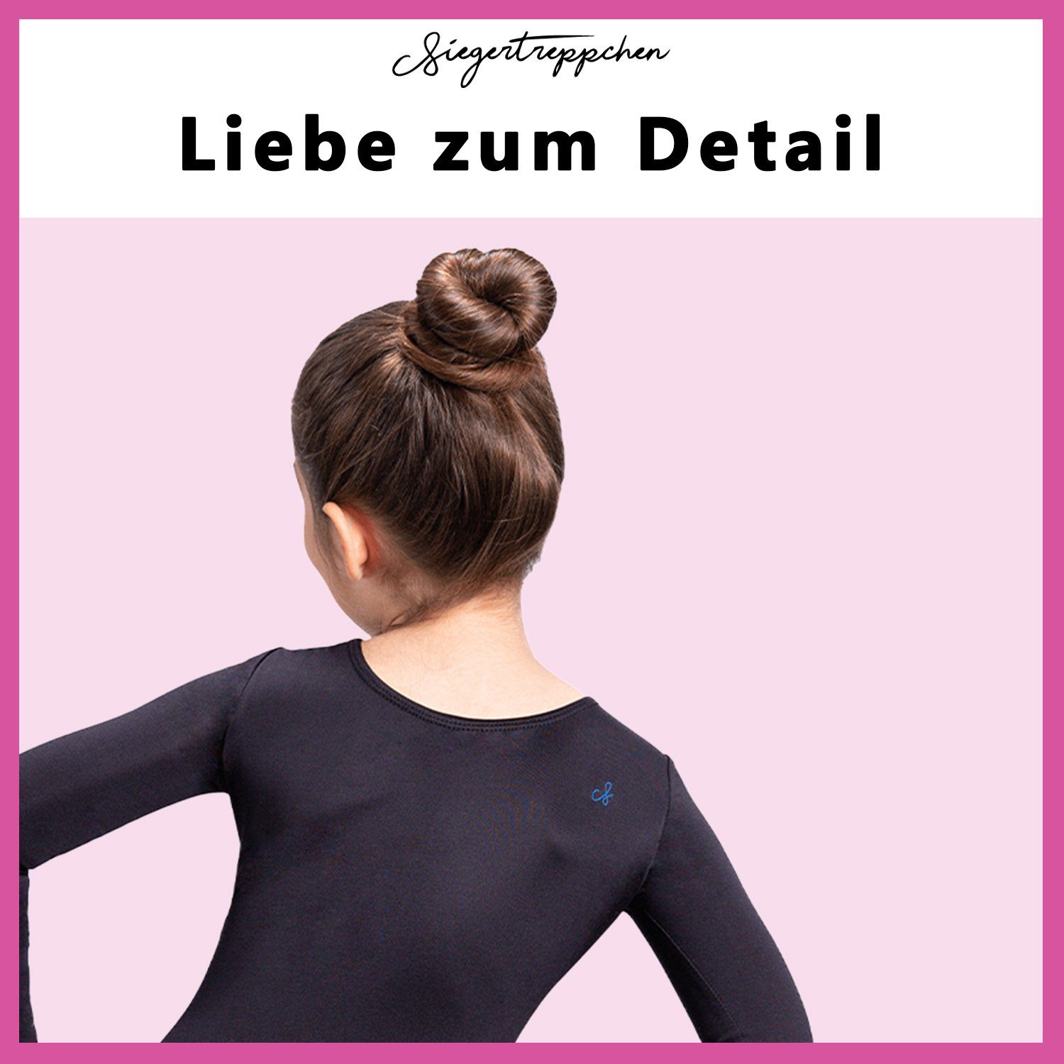 Siegertreppchen Sporthose 116 (Größe für Schwarz Mädchen Turnanzug Langarm - 164) Trikot Gymnastikanzug Ballett